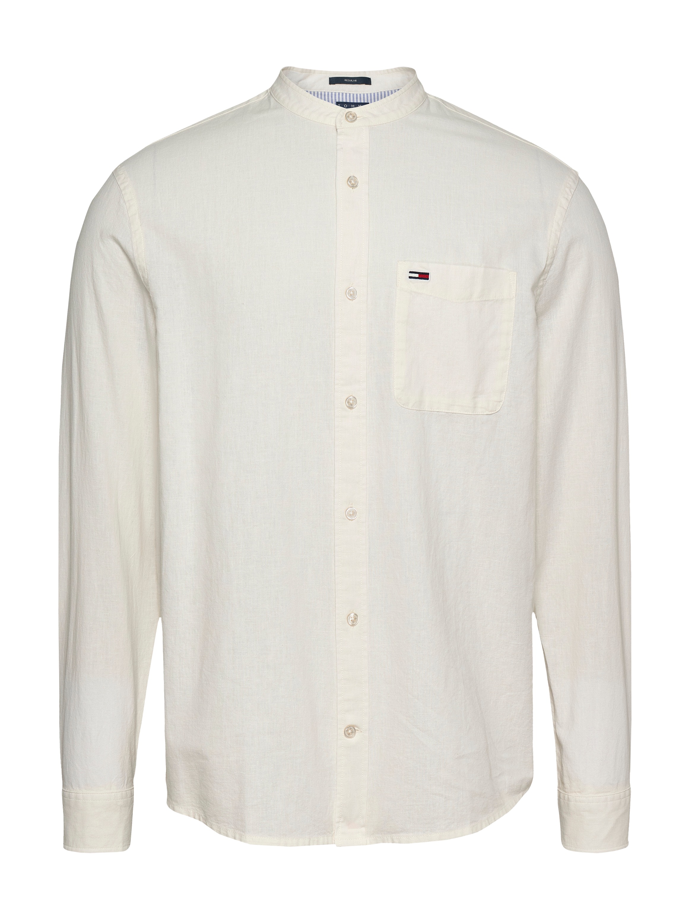 Thumbnail - Tommy Jeans Langarmhemd "TJM LINEN MIX BAND COLLAR SHIRT"