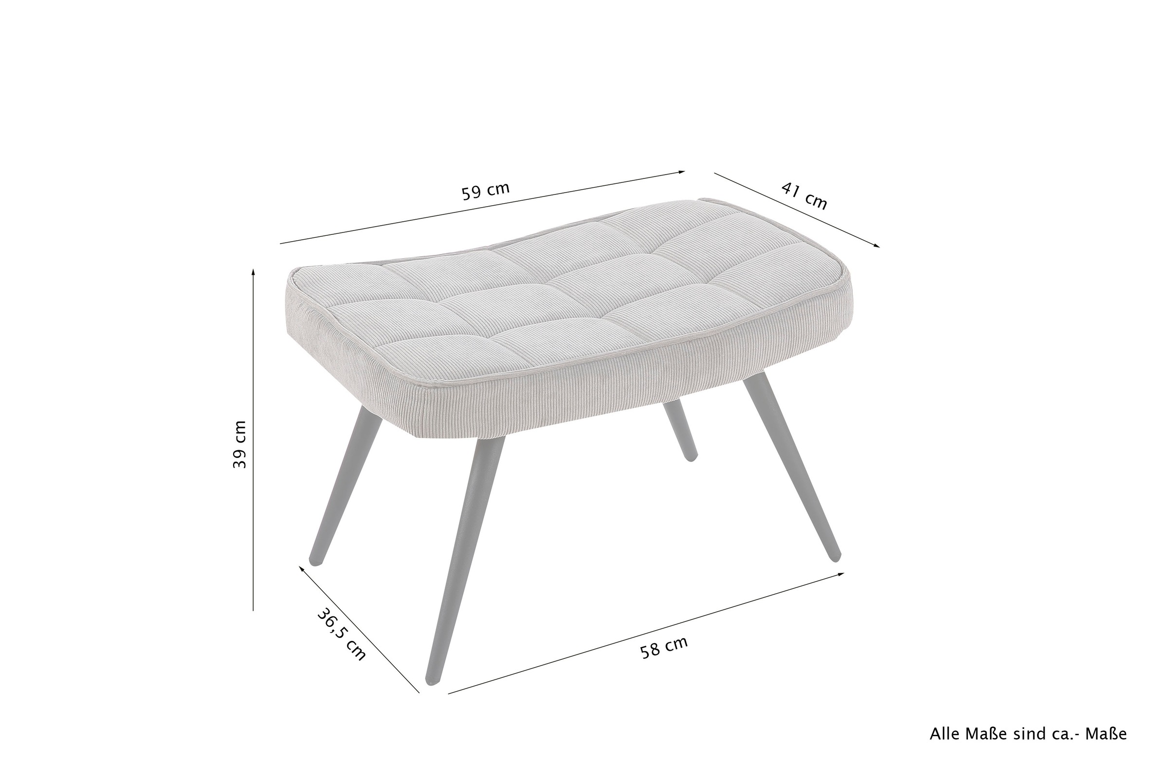 byLIVING Sitzgruppe »Uta«, Set, 2 tlg., Sessel mit Hocker