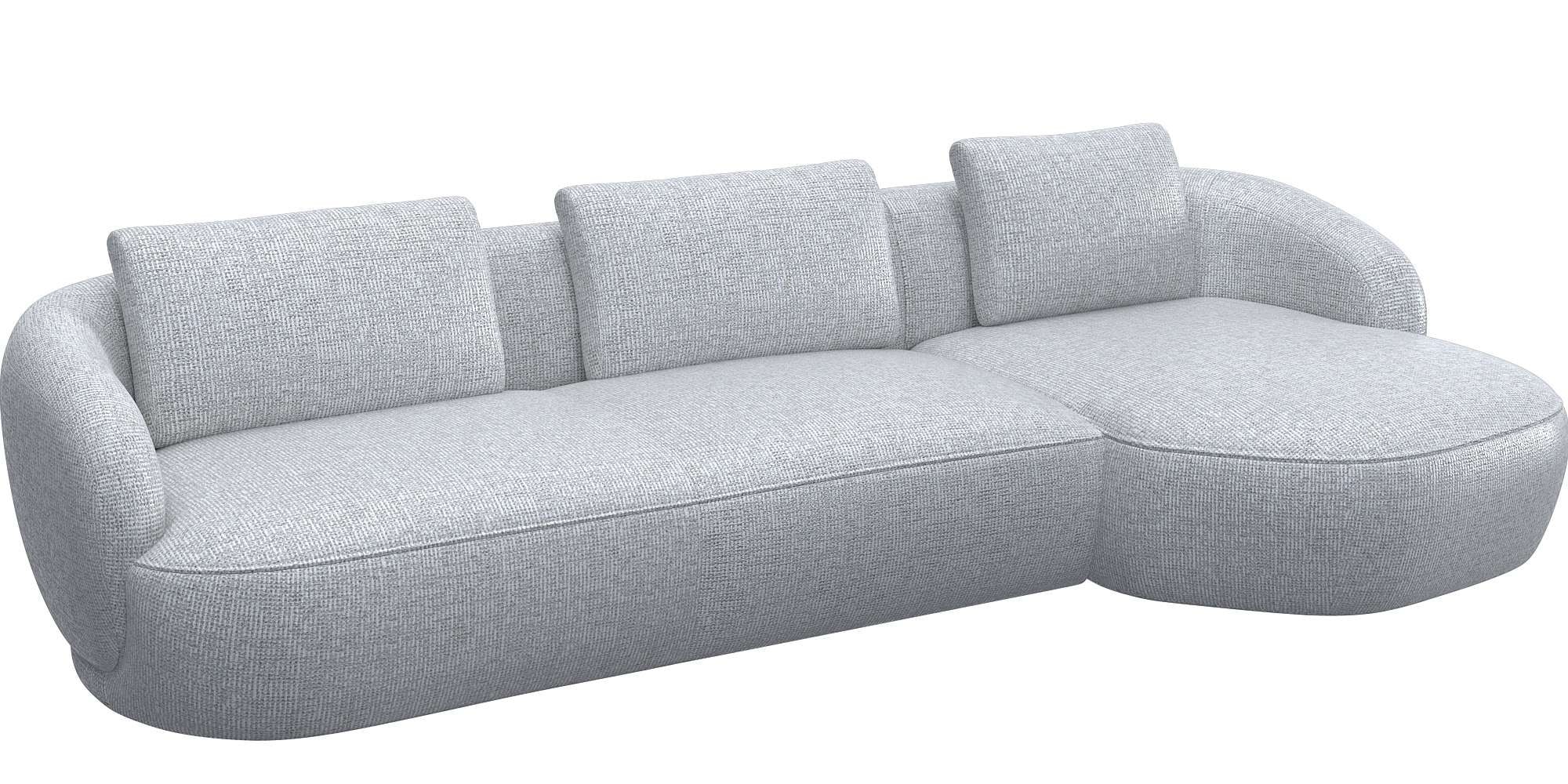 FLEXLUX Wohnlandschaft "Torino, rund, L-Form, Sofa-Ecke mit Recamiere, Long günstig online kaufen