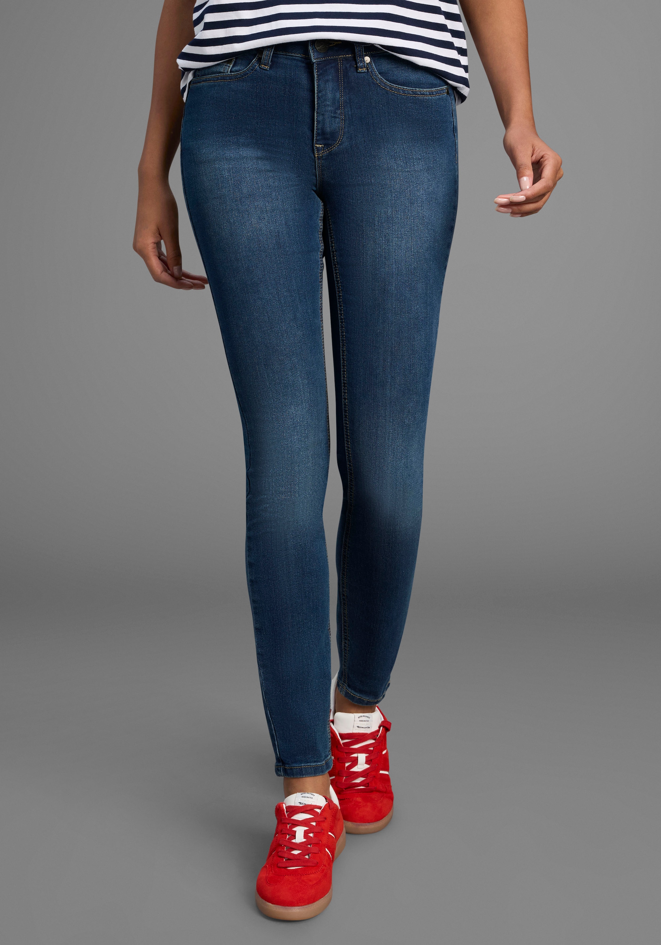 Arizona "Shaping" enge Passform, Röhrenjeans, Used-Look-Waschung, hohe Leibhöhe