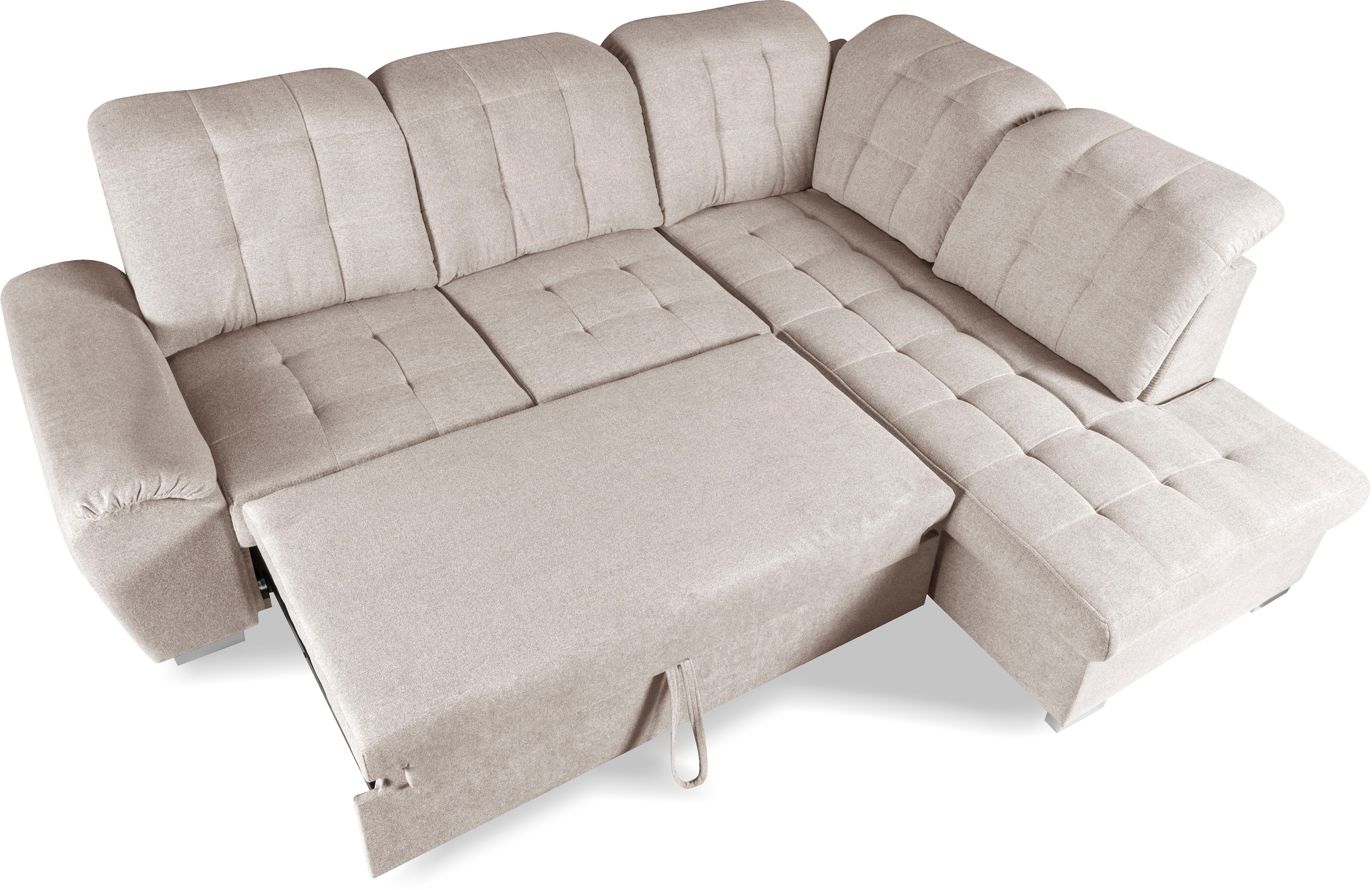 WERK2 Ecksofa »Brindisi, bequem und komfortabel, L-Form«, mit verstellbaren Kopfteilen, Bettfunktion & Bettkasten
