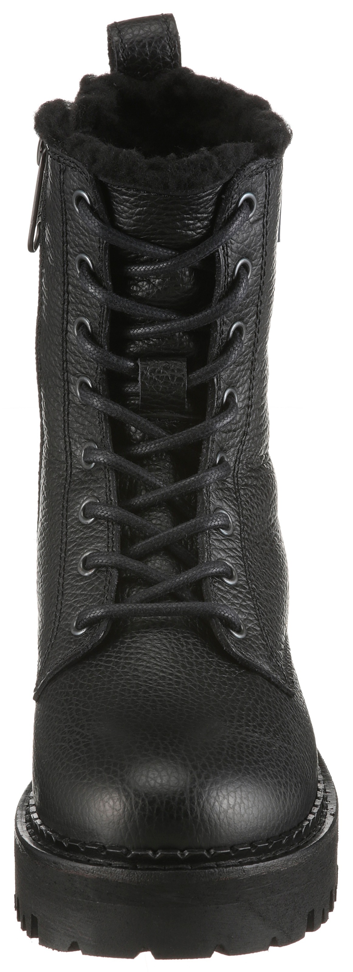 Winterboots TOMMY JEANS "TJW URBAN LACEUP BOOT WL", Damen, Gr. 39, schwarz, Leder, unifarben, Schuhe Winterboots, Blockabsatz, Schnürboots, Stiefelette mit praktischer Anziehlasche 3