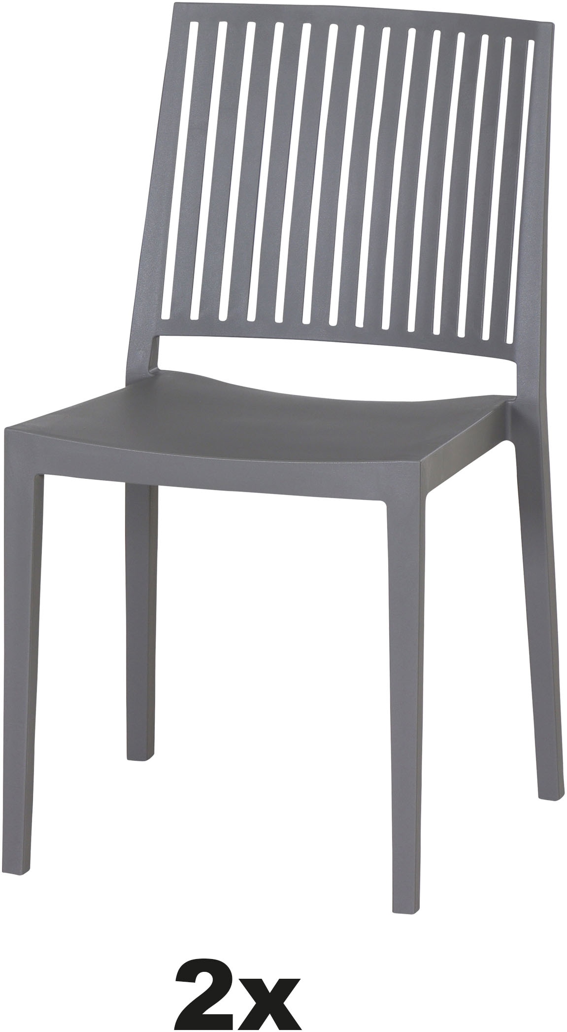 Siena Garden Gartensessel »Lane 2er Set Stapelstuhl grau« Set, 2 Stk. tlg. Gestell, Polypropylen/Glasfaser