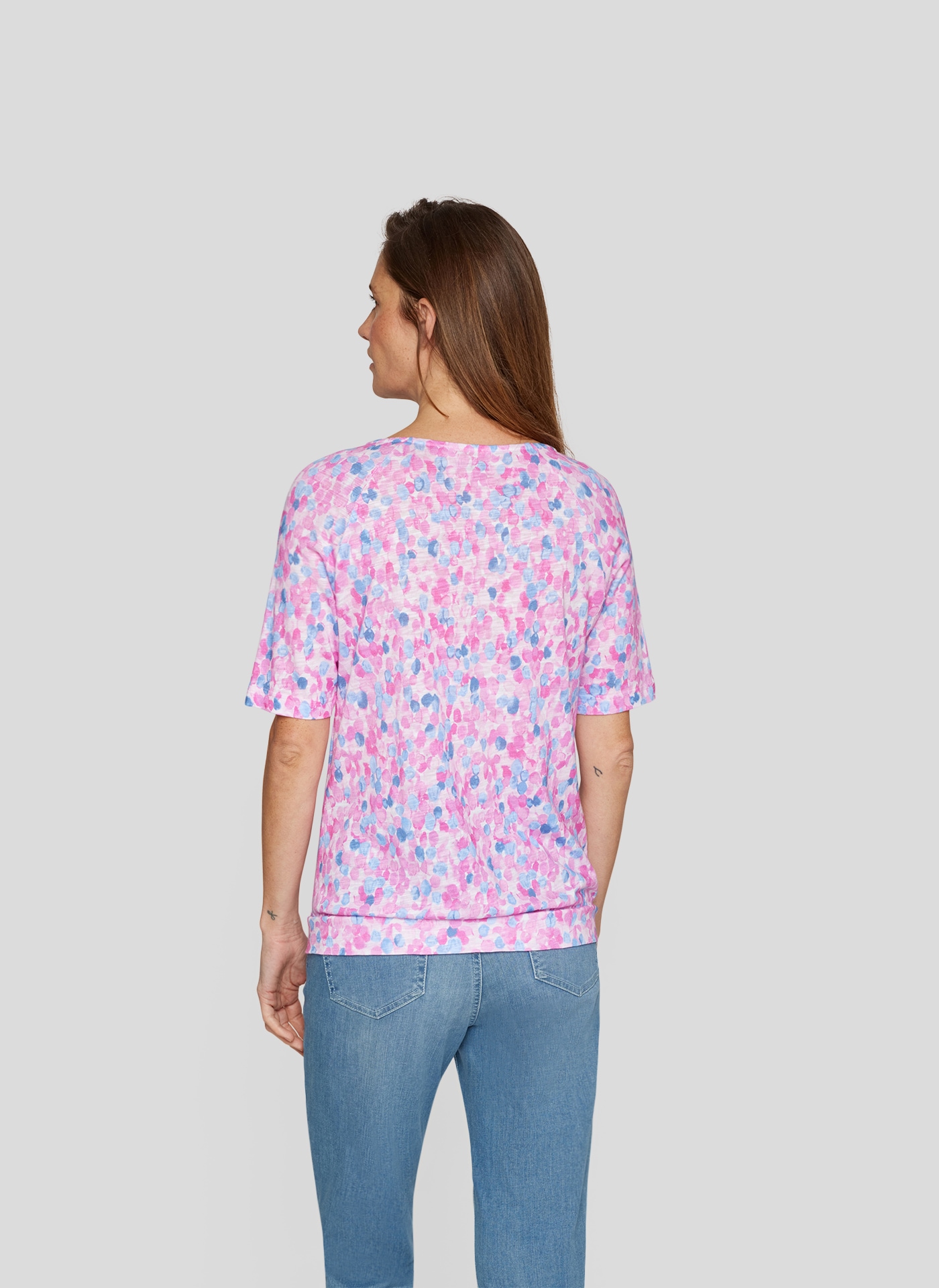 Rabe Rundhalsshirt, mit grafischem Muster