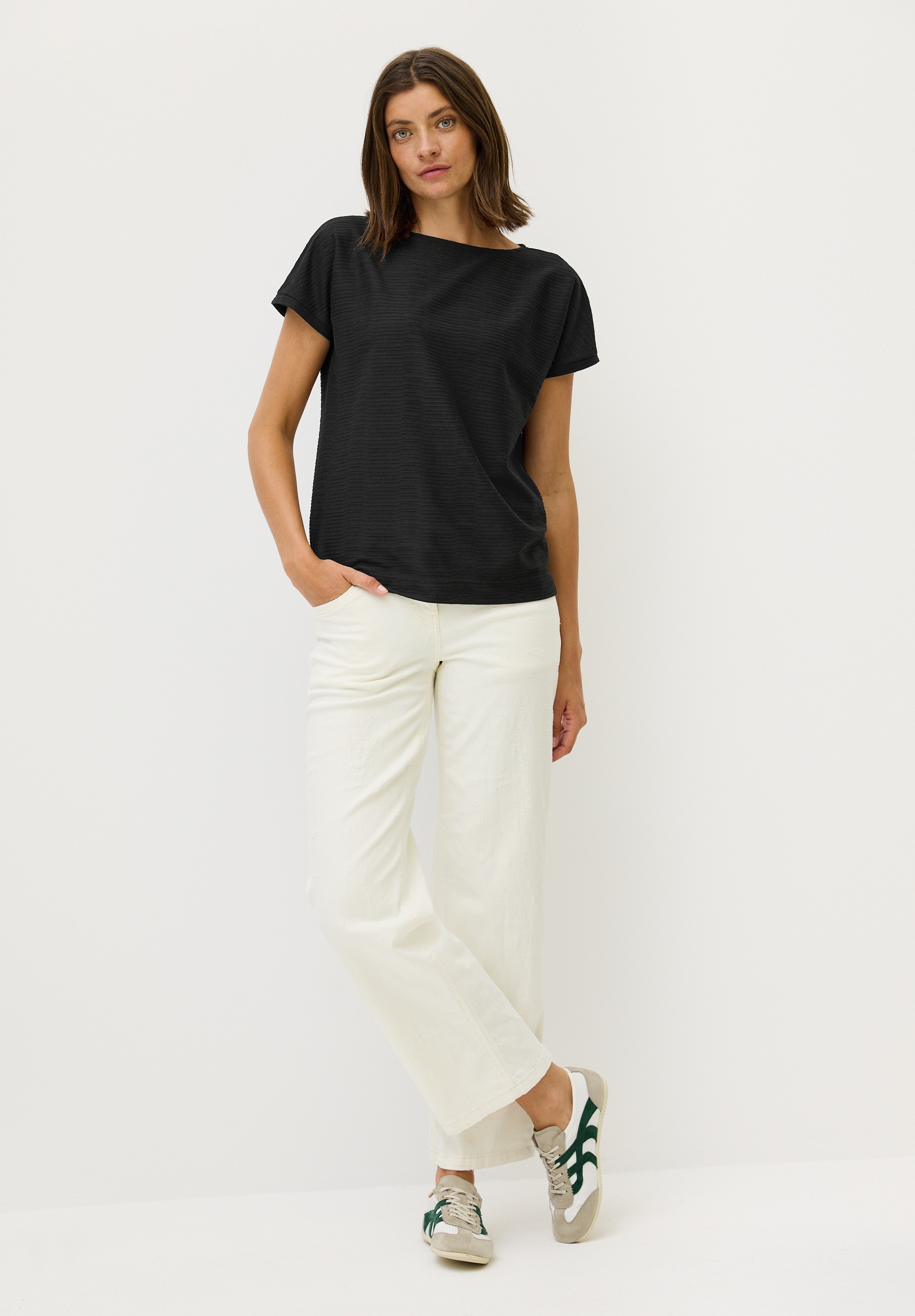 Thumbnail - Cecil T-Shirt, aus elastischem Materialmix