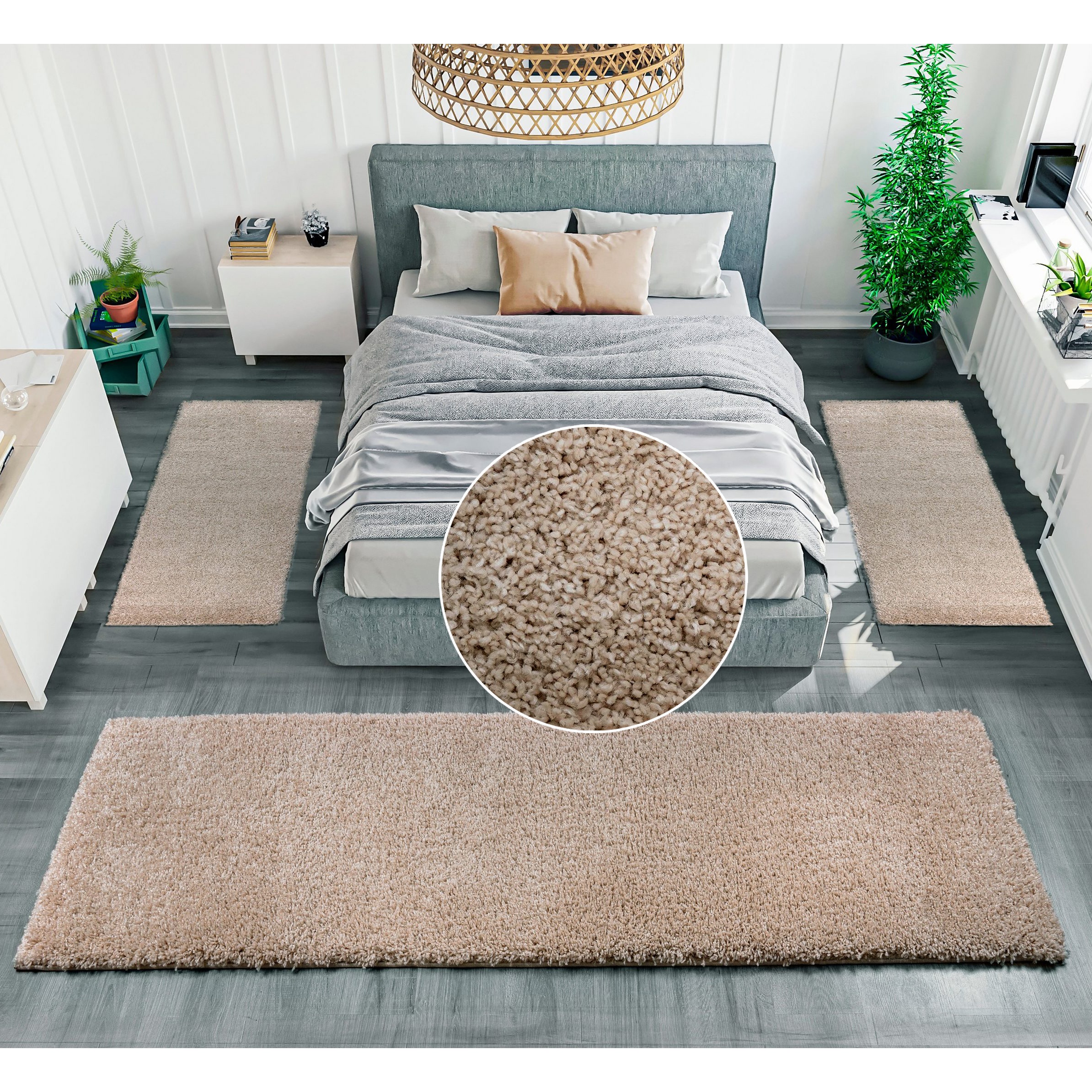 my home Bettumrandung "Shaggy 30" Höhe 30 mm 3 tlg. gewebt, 2- oder 3-teili günstig online kaufen