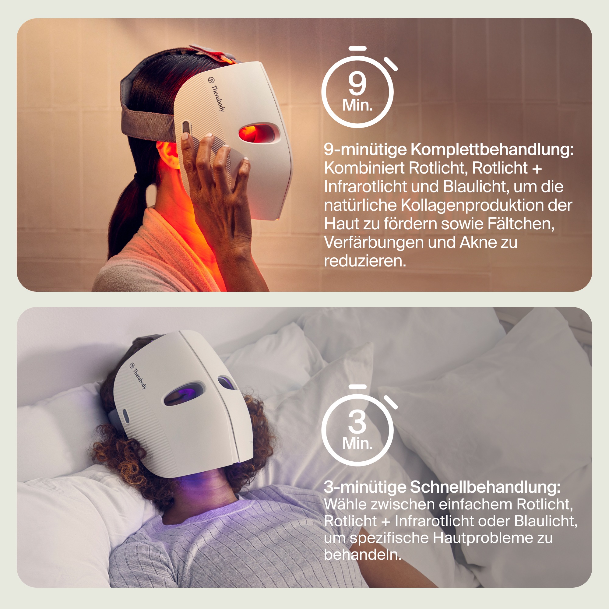 Thumbnail - Therabody LED-Gesichtsmaske "TheraFace Mask mit Vibrationstherapie" Verbesserung der Hautstruktur, klinisch erwiesene Vo...