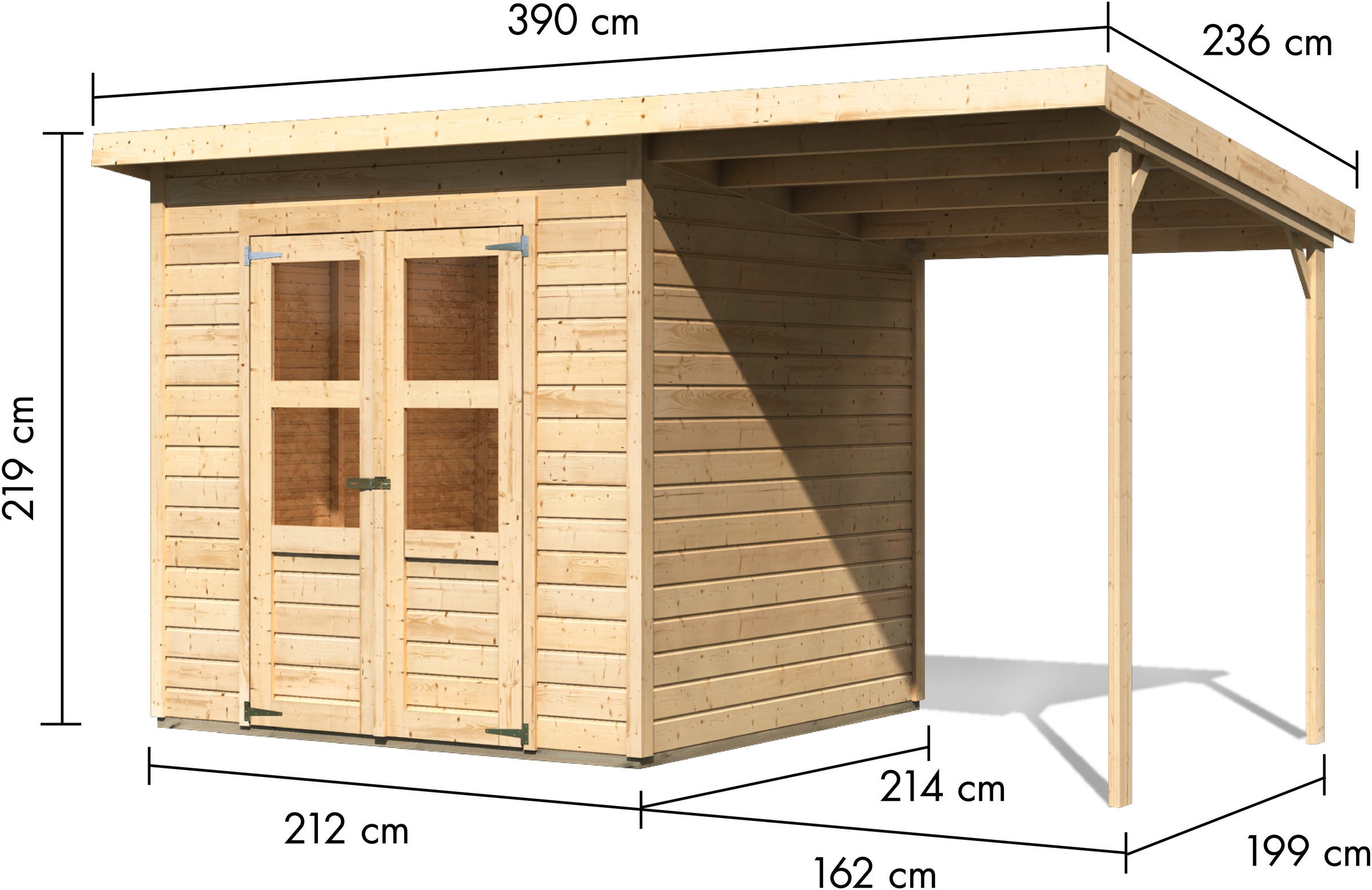 KONIFERA Gartenhaus »Amrum 4« inkl. Anbaudach