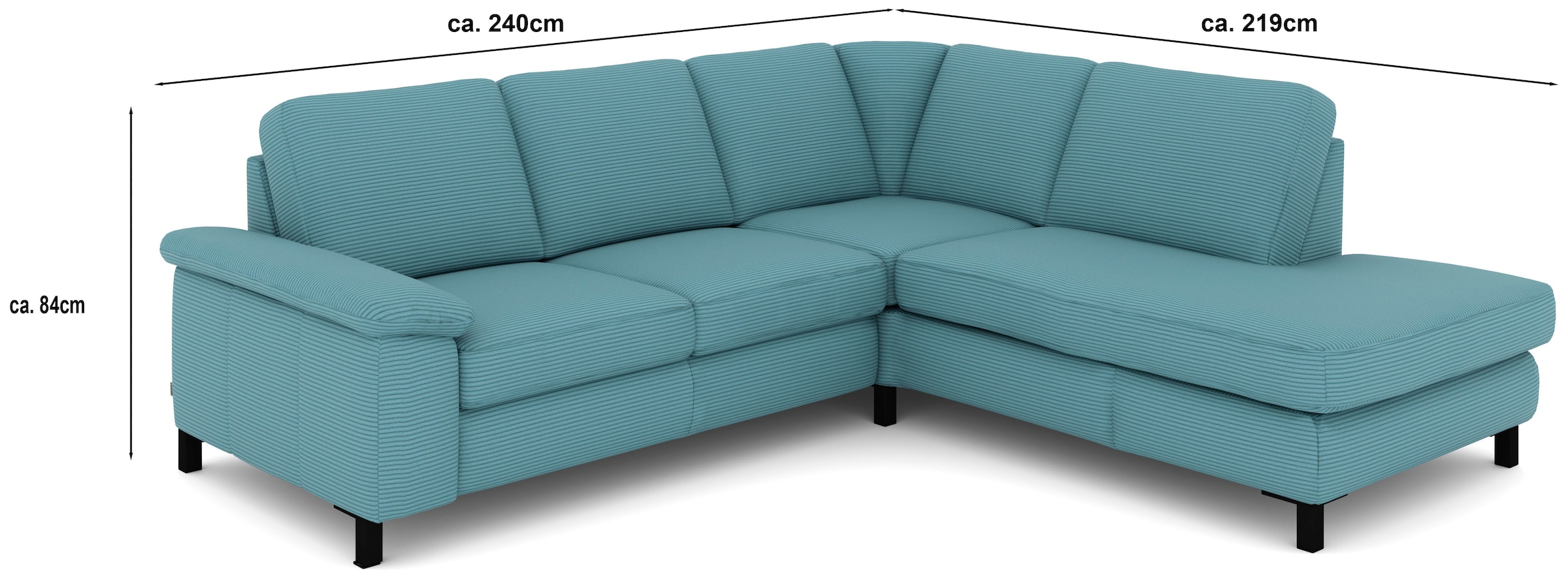 Musterring Ecksofa »MR365« Mit aufliegender 28 cm Armlehne,wahlweise in 3 Materialien,240 x 219cm