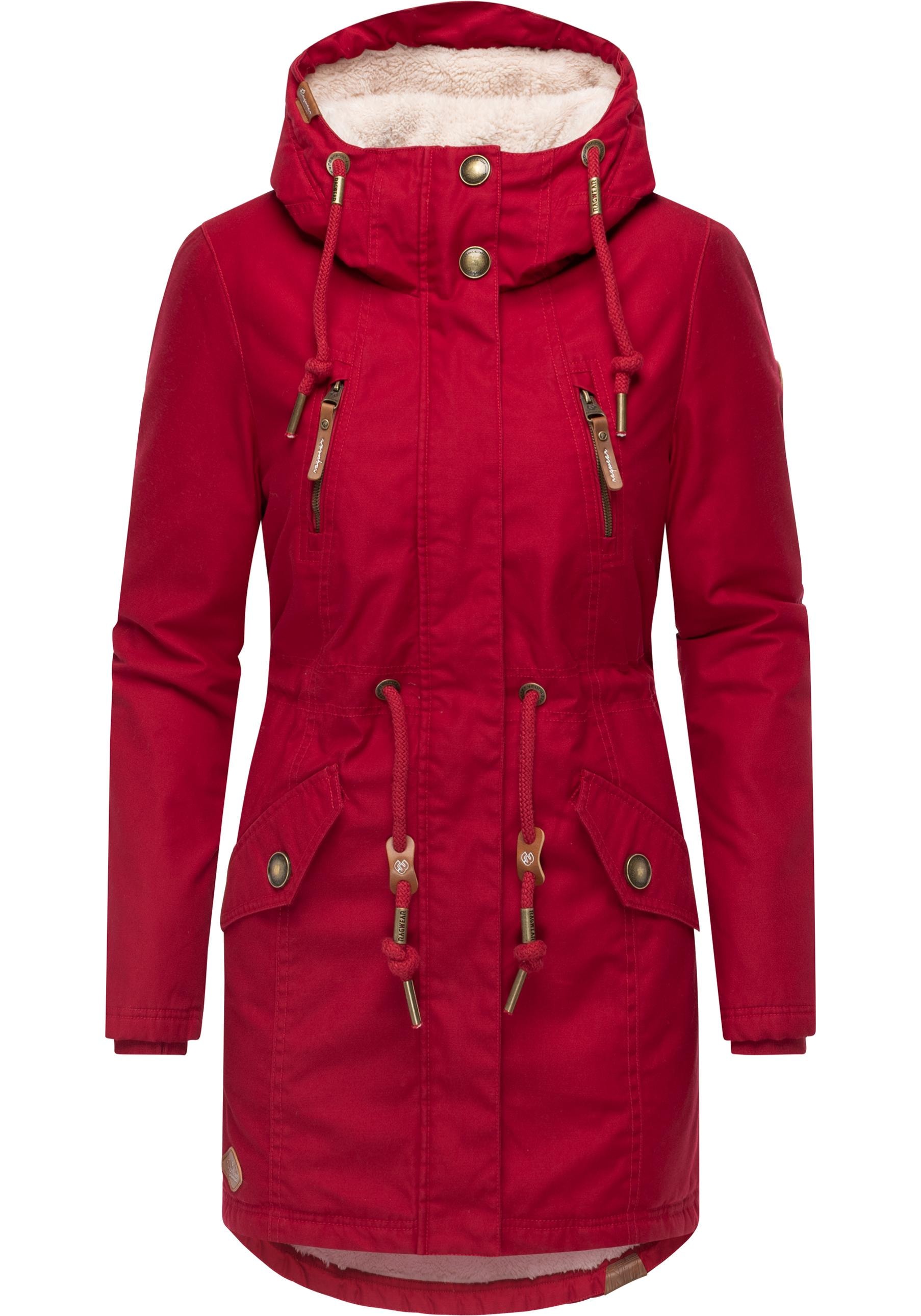 Ragwear Wintermantel "Elsie" stylischer Winterparka mit Kapuze und Teddyfle günstig online kaufen