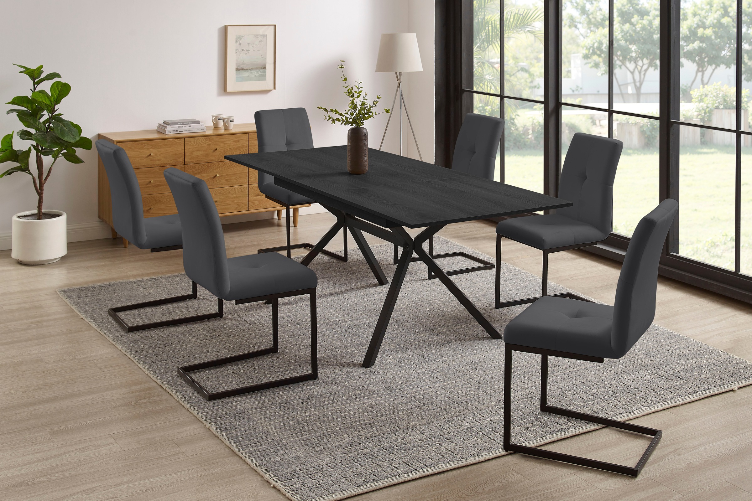 OTTO home Esszimmerstuhl »Vendy«, (Set), 2 St., Samtstoff Velvet, mit verstellbaren Füßen und robustem, pulverbeschichtetem Gestell.