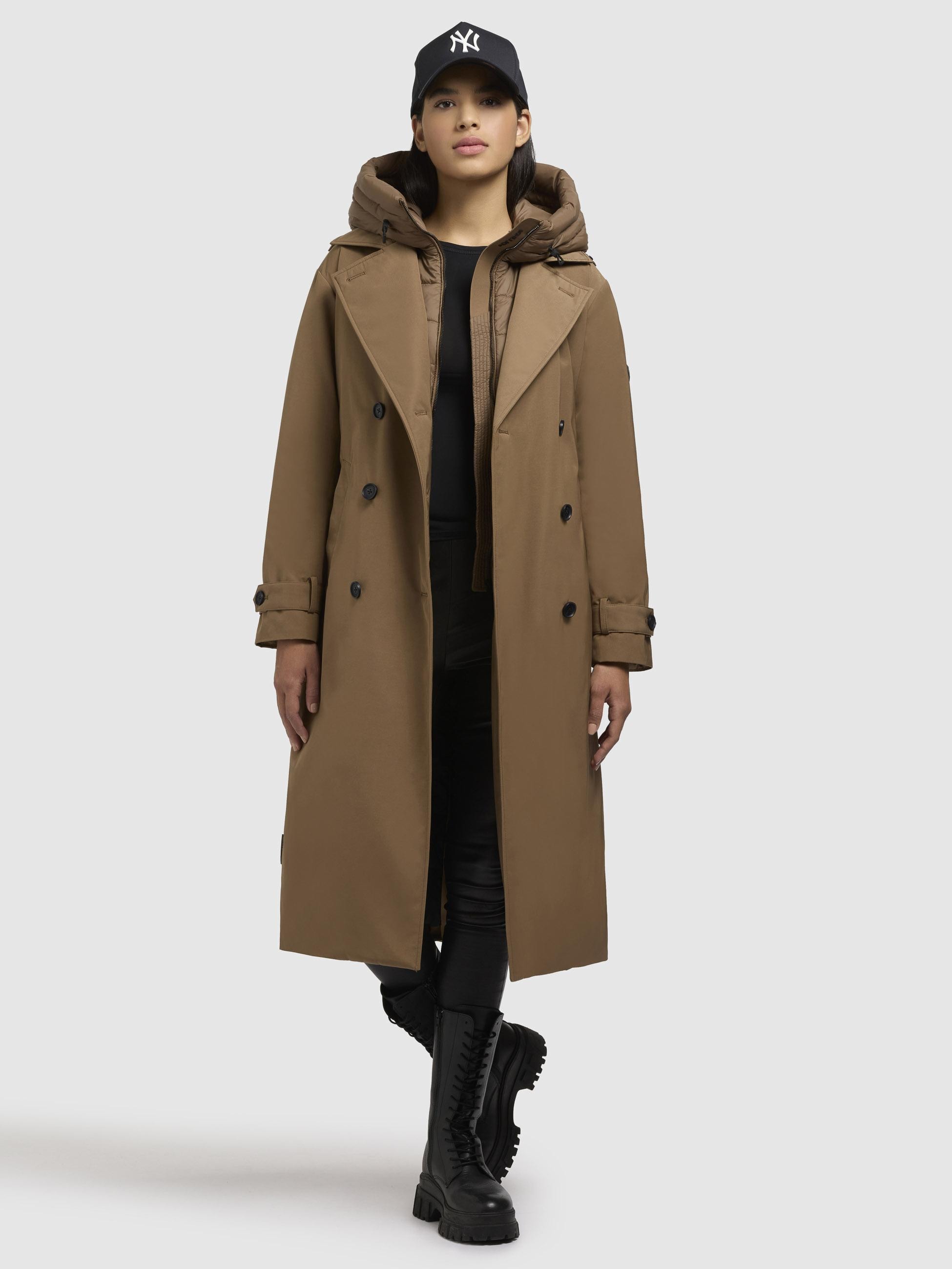 khujo Trenchcoat »Elena-YM«, Warmer Wintermantel mit doppelter Knopfleiste