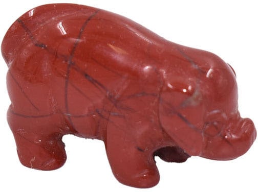 Tierfigur »Schmuck Geschenk Dekofigur Farbstein Edelstein Schwein Jaspis«, Roter Jaspis