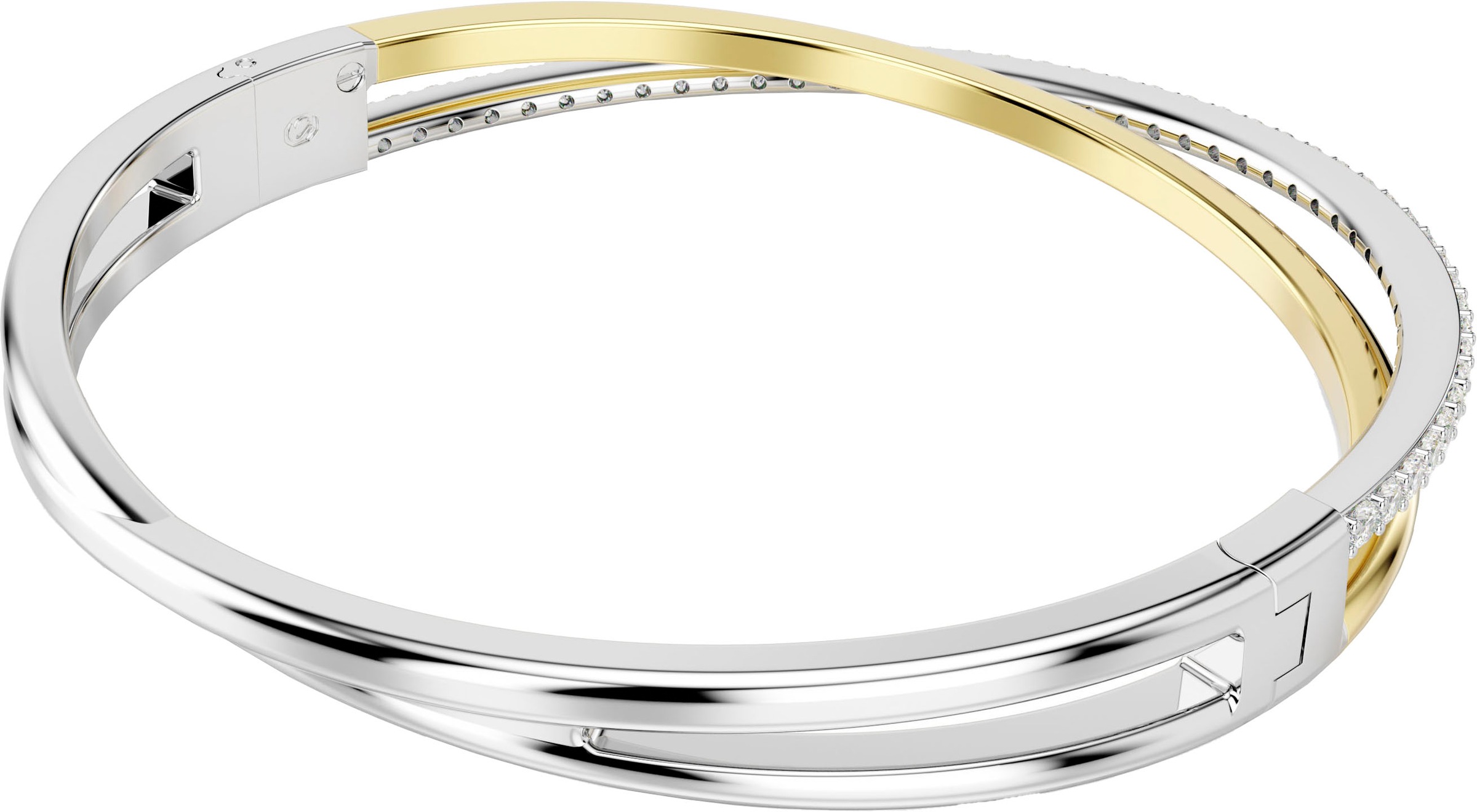 Armreif SWAROVSKI "Schmuck Geschenk Armschmuck Hyperbola" Gr. S, gold (metallfarben, gelbgoldfarben, kristallweiß, kristallweiß), Armbänder, Damen, S, Metall, Armreif, mit Swarovski Zirkonia (synth.) 4