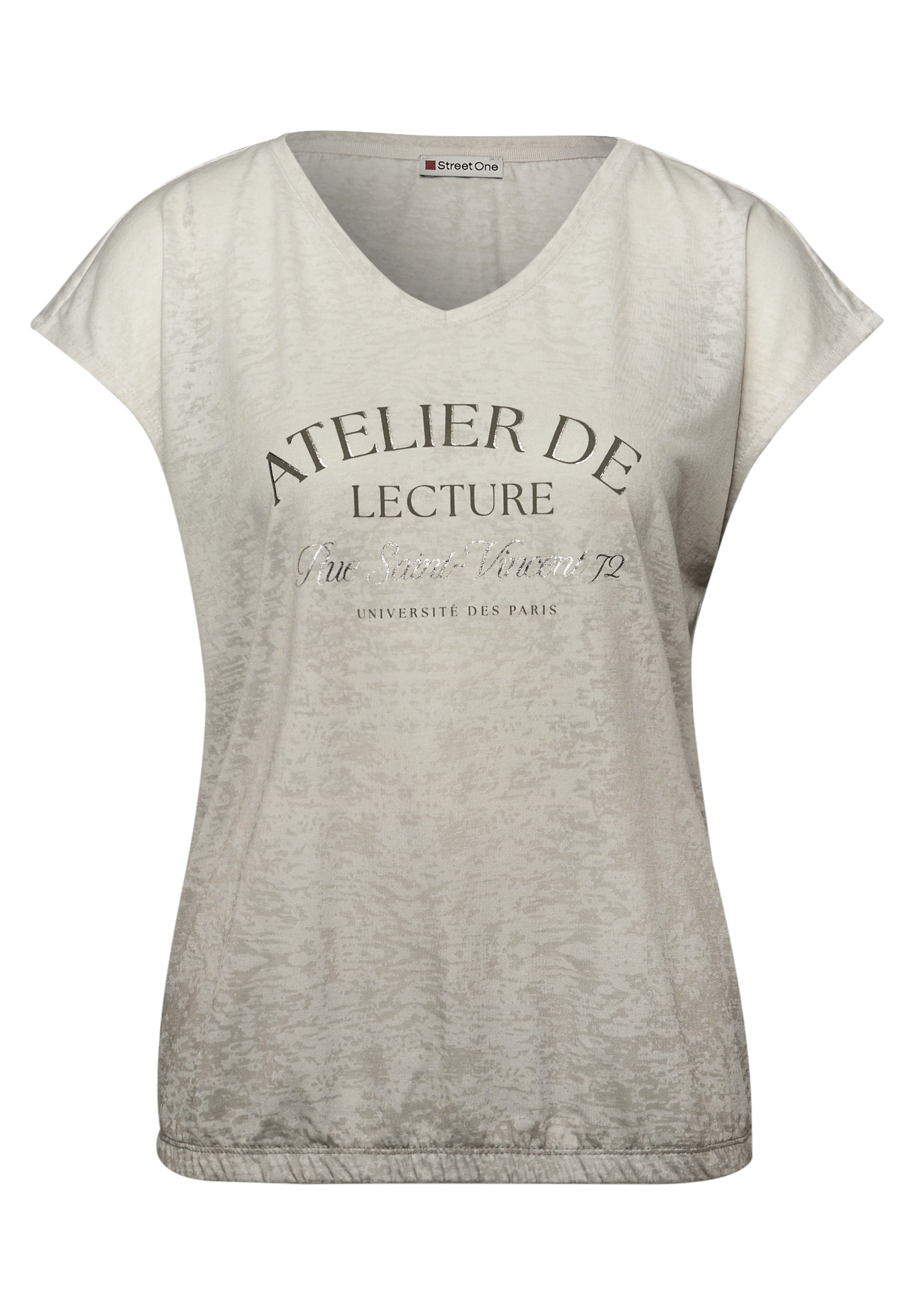 STREET ONE Print-Shirt mit abgerundetem V-Ausschnitt