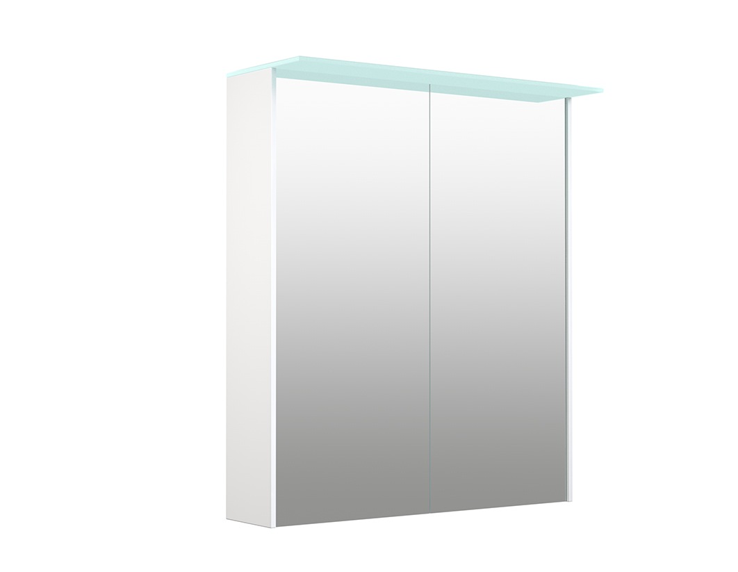 welltime Spiegelschrank »D-Line«, Badmöbel, 61.4 cm breit, doppelseitig verspiegelt, LED-Beleuchtung