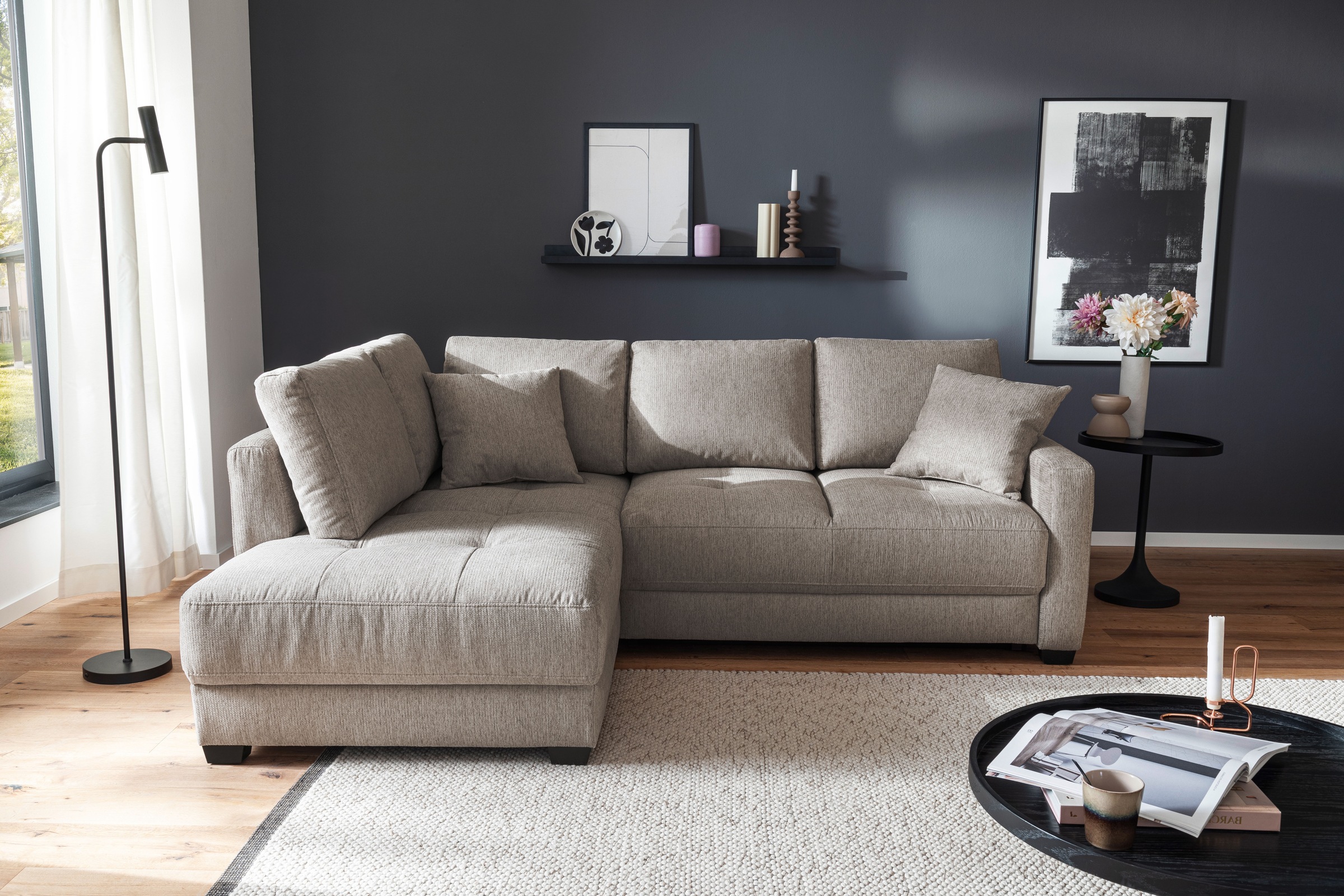 Mr. Couch Ecksofa "Pierre, L-Form mit BoxSpring" Mit Boxpring-Taschenfederk günstig online kaufen