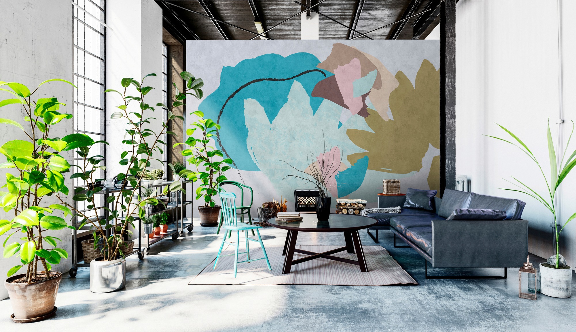 living walls Fototapete "Walls by Patel Floral Collage 1" glatt Vlies, Wand günstig online kaufen