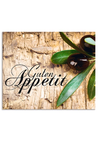 Küchenrückwand »Oliven Guten Appetit«, (1 tlg.), Alu Spritzschutz mit Klebeband,...