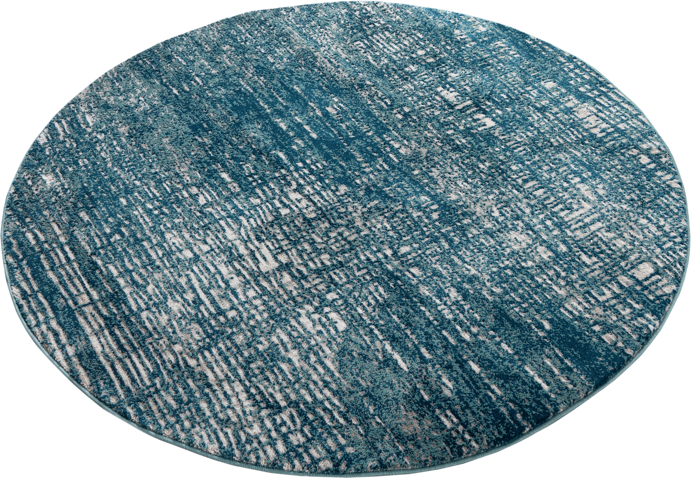 Teppich OTTO HOME "Ariano, dezenter Glanz mit Hoch-Tief-Struktur" Gr. 10, blau, H:12mm Ø:190cm, Kunstfaser, Teppiche, Teppich, Vintage Design, Schrumpf Carving-Effekt, Wohnzimmer, Schlafzimmer 3