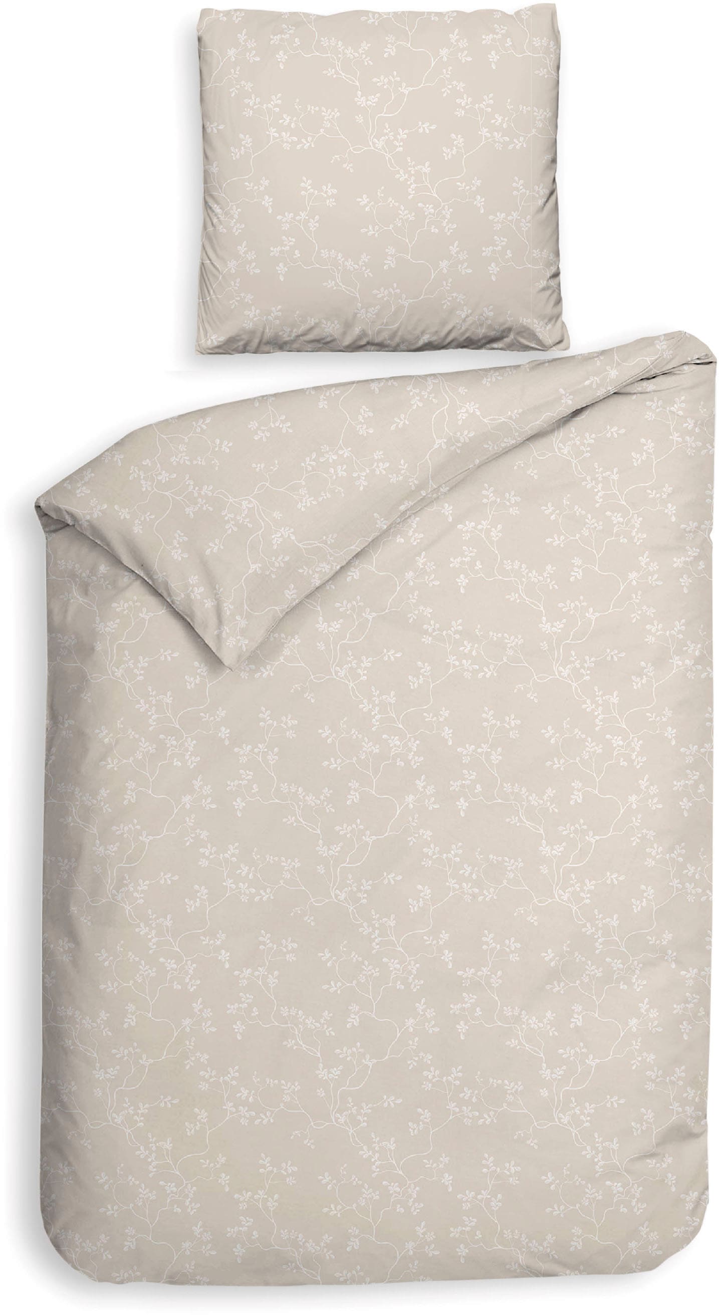 Heckett & Lane Bettwäsche "Alloro" 2 Stk. tlg. Blumen Muster, 100% Baumwoll günstig online kaufen