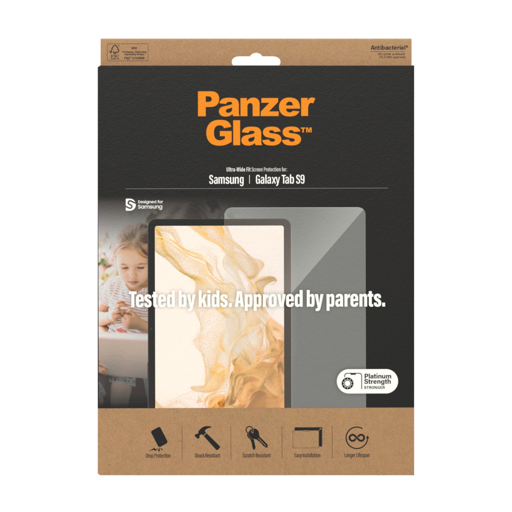 PanzerGlass Displayschutzglas »Screen Protector Glass«, für Samsung Galaxy Tab S9, Ultra Wide Fit