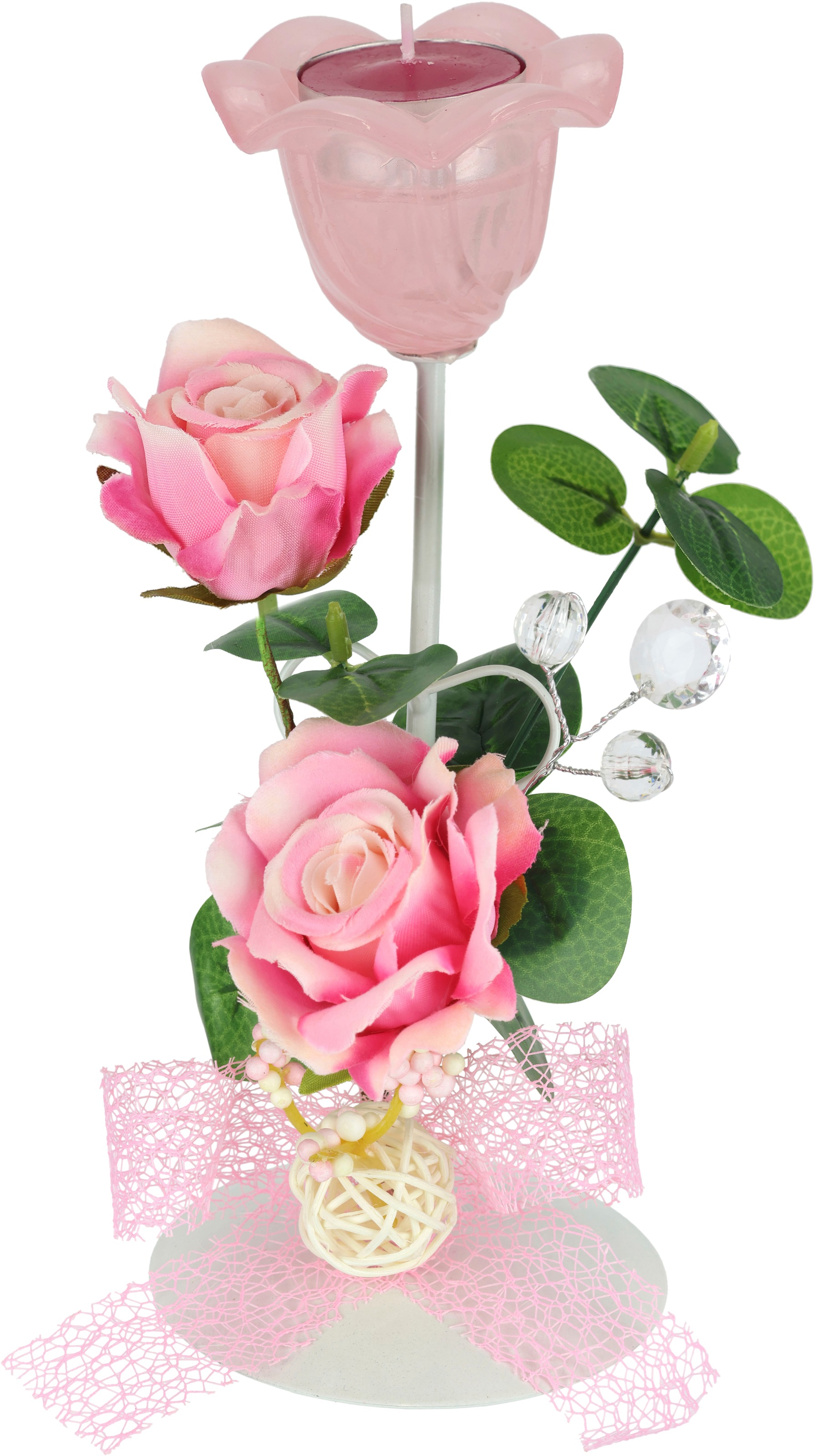 I.GE.A. Teelichthalter "Teelichthalter Rosen", (1 St.), Aus Metall mit Glas günstig online kaufen