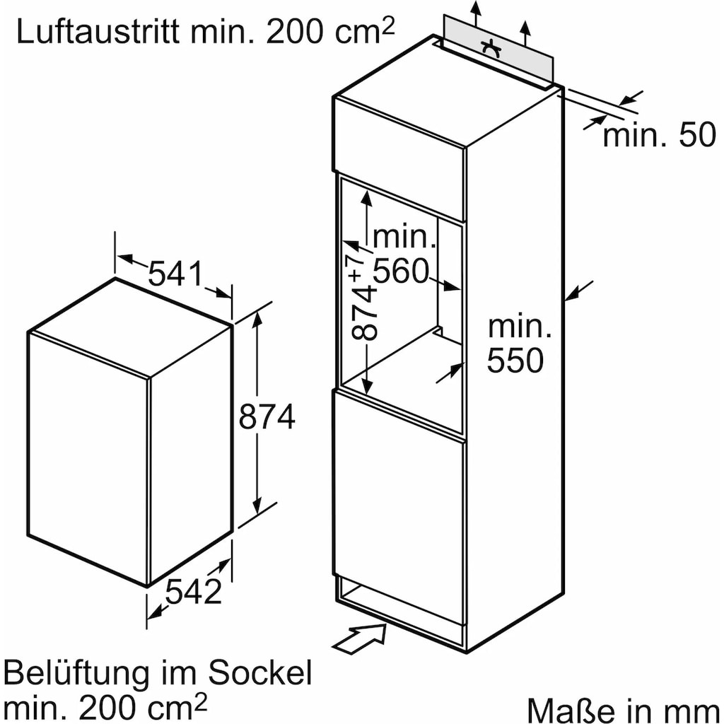 Constructa Einbaugefrierschrank »CE521VSE0«, 87,4 cm hoch, 54,1 cm breit