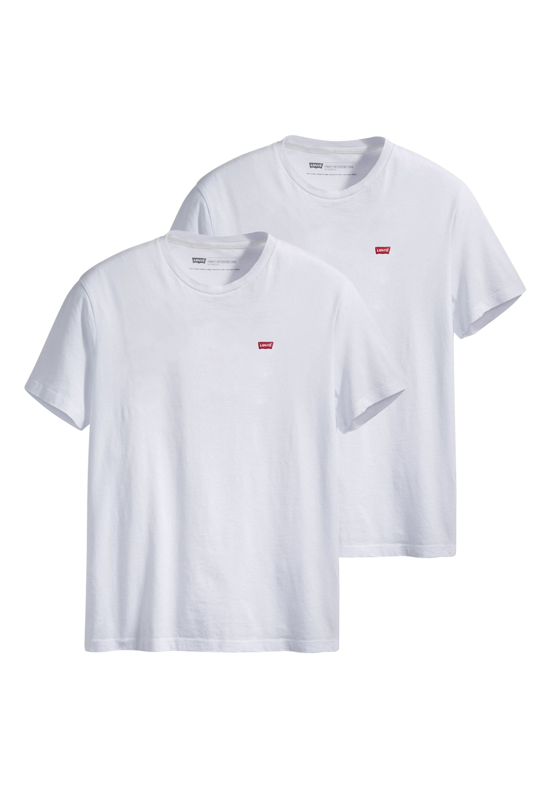 T-Shirt LEVI'S "T-Shirt Original Housemark Tee 2er Pack", Herren, Gr. L, weiß, Obermaterial: 100% Baumwolle CO., Shirts T-Shirt