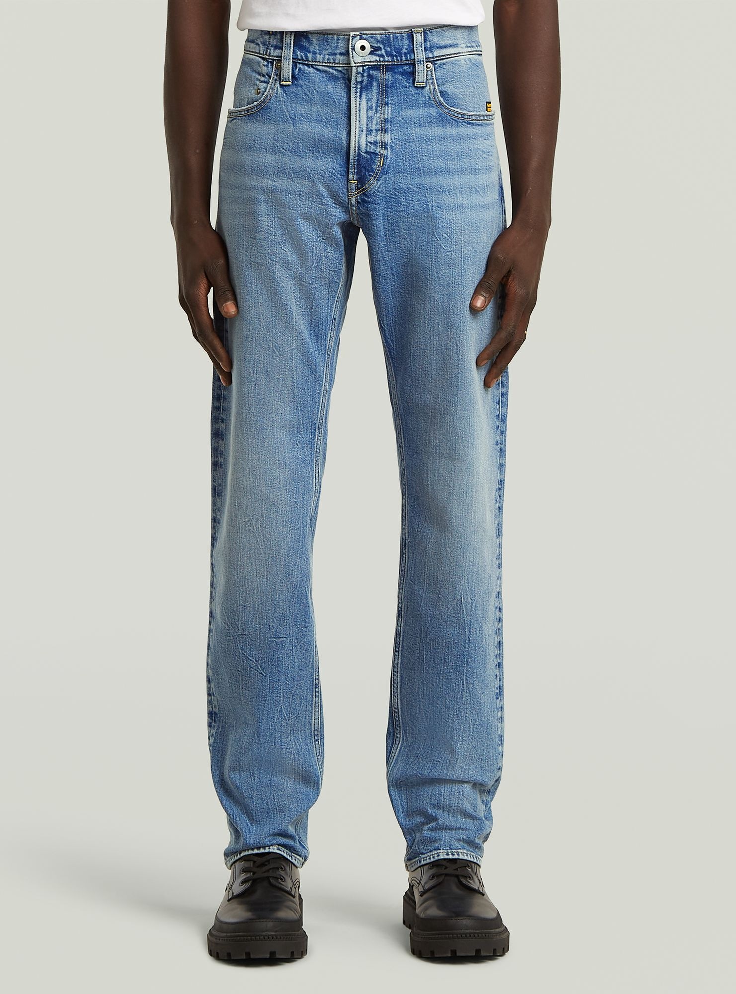 G-STAR Herren 5-Pocket-Jeans "Mosa Straight Jeans"faded sea point blau, Gr. 36, Obermaterial: 5% Elastomultiester, 1% Elasthan, Jeans