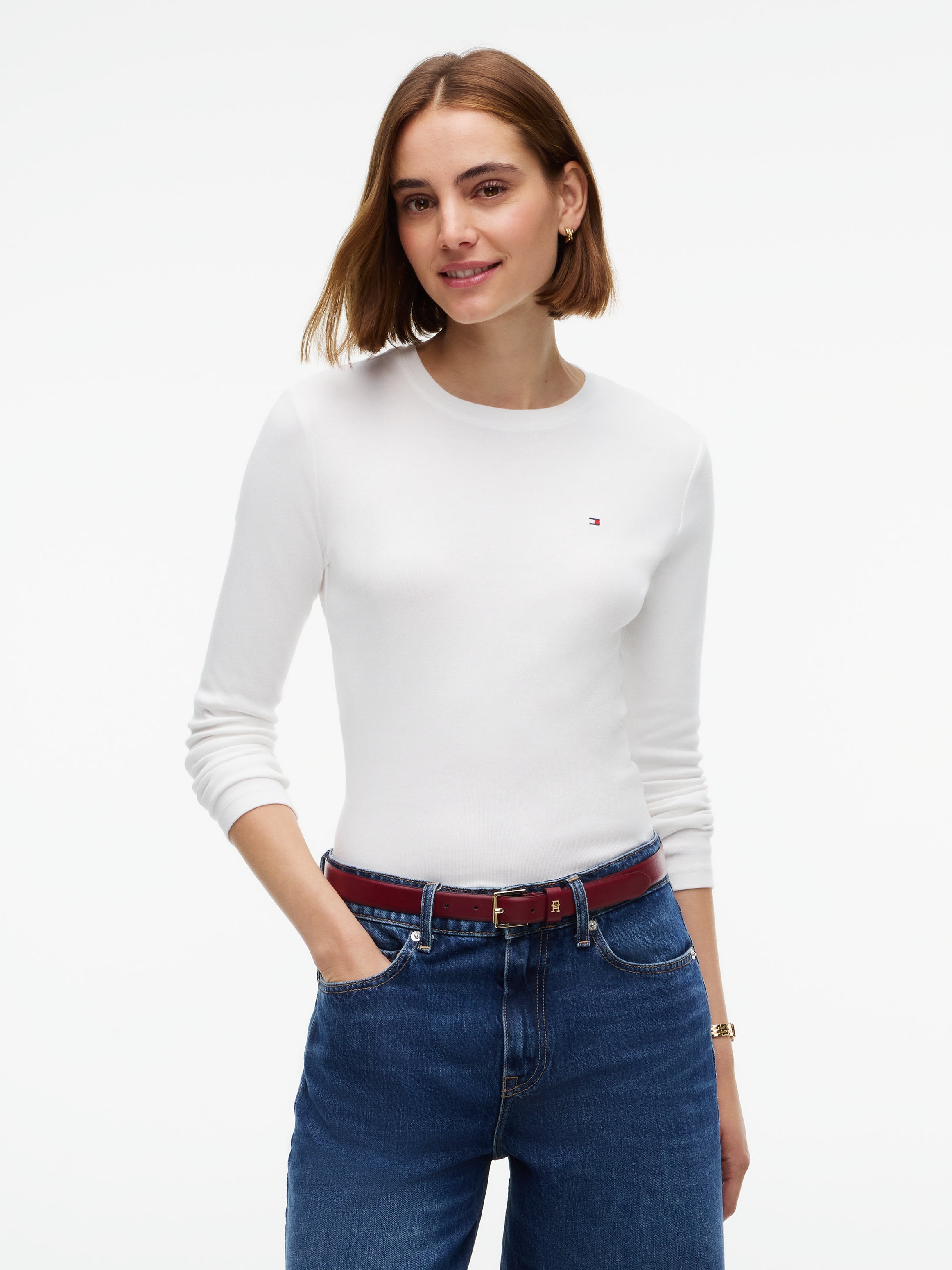 Tommy Hilfiger Langarmshirt "CODY SLIM C-NK L/S T-SHIRT" Baumwolle, slim fit