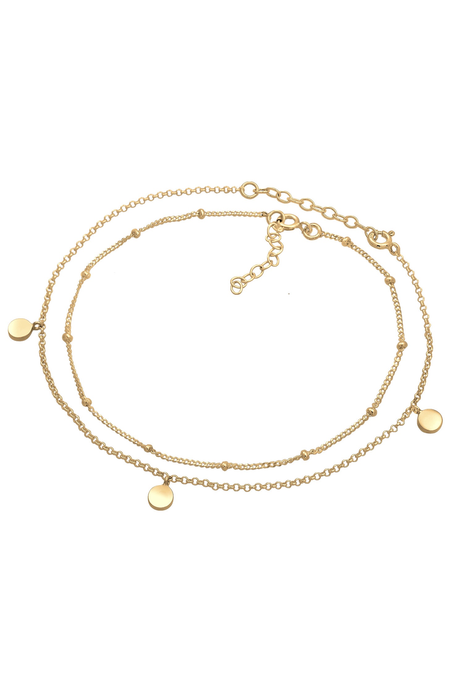 Elli Fußkette »Ball Basic 2er Set 925 Sterling Silber«