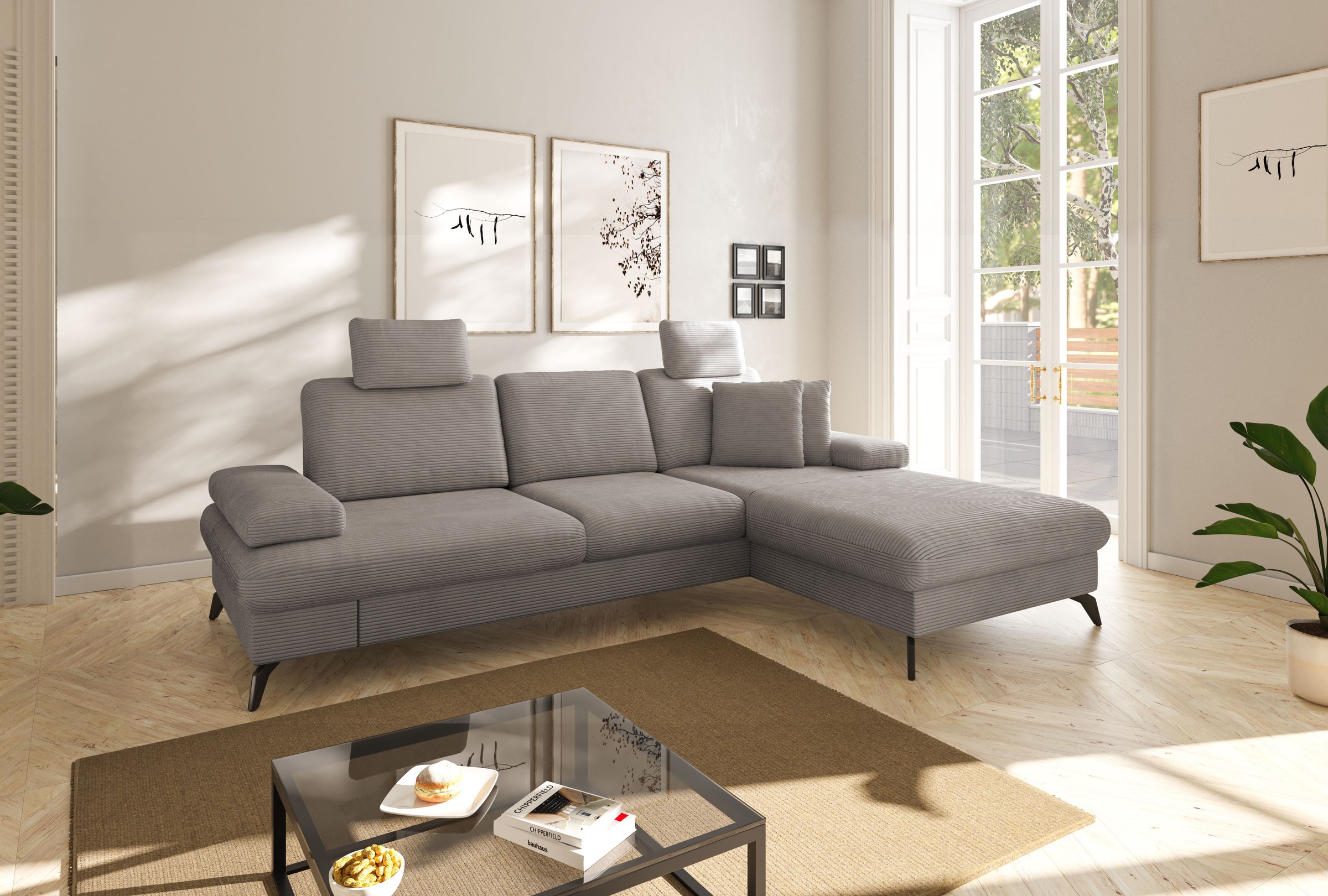 sit&more Ecksofa »Morris Jubi, L-Form«, inkl. Armteilfunktion und 1 Zierkissen, wahlweise mit Bettfunktion