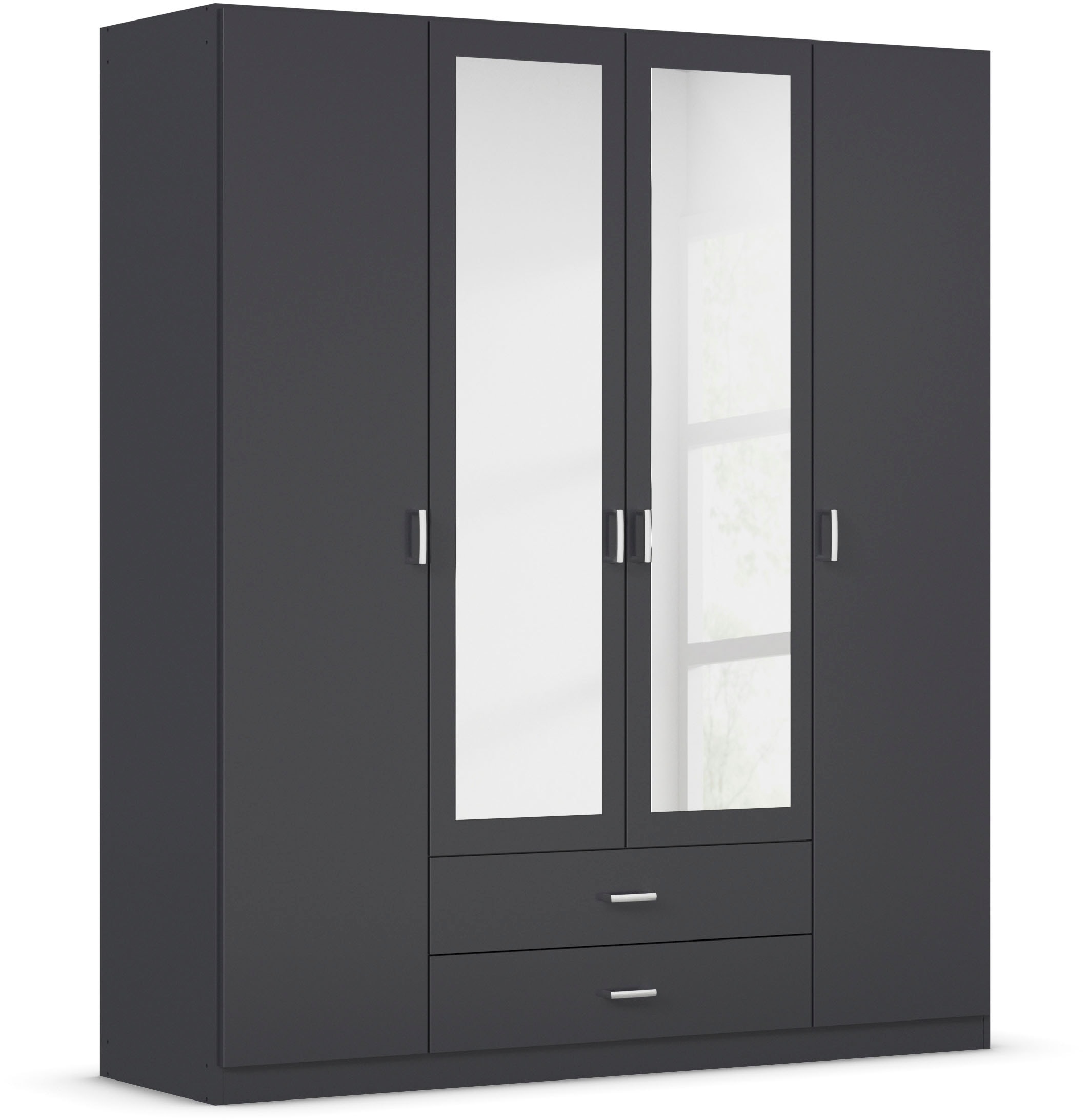rauch Kleiderschrank "Schrank Garderobe Ankleide GAMMA Breiten 91/136/181/226/271/315/360 cm" in 3 Ausstattungen BASIC/CLASSIC/PREMIUM (inkl. SOFT-CLOSE-Funktion), verschiedene Griff-Varianten, mit Spiegel TOPSELLER MADE IN GERMANY