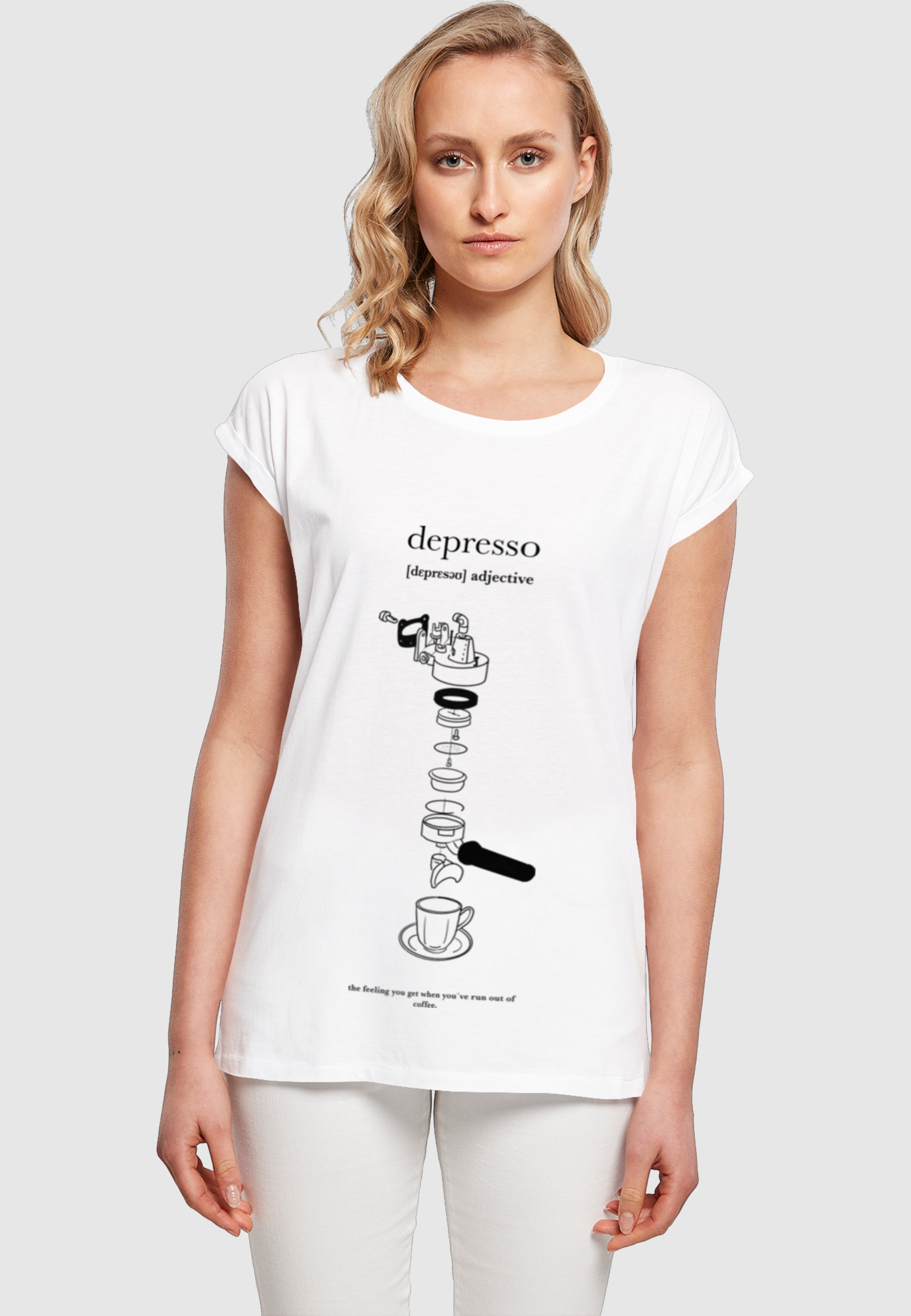 MisterTee T-Shirt »MisterTee Ladies Depresso Extended Shoulder Tee« 1 Stk.