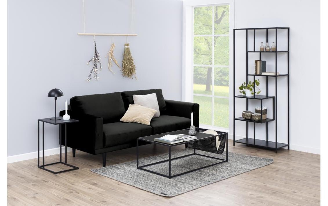 AC Design Couchtisch mit Gestell aus Metall, rechteckige Form, Zeitungsständer aus Metall