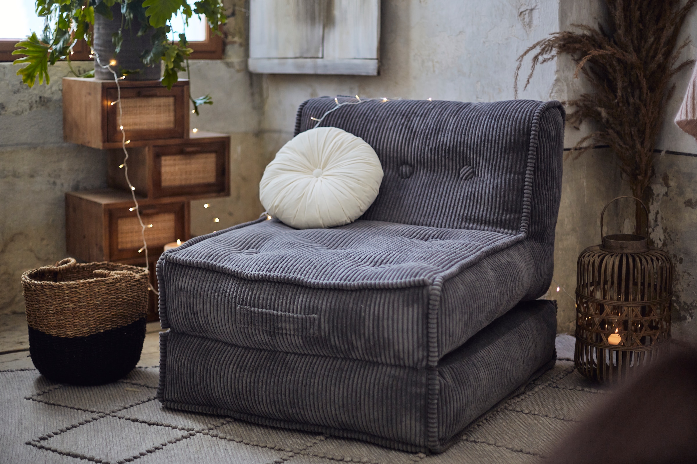 INOSIGN Sessel »Missy«, Loungesessel aus Cord, in 2 Größen, mit  Schlaffunktion, Pouf-Funktion. kaufen | BAUR