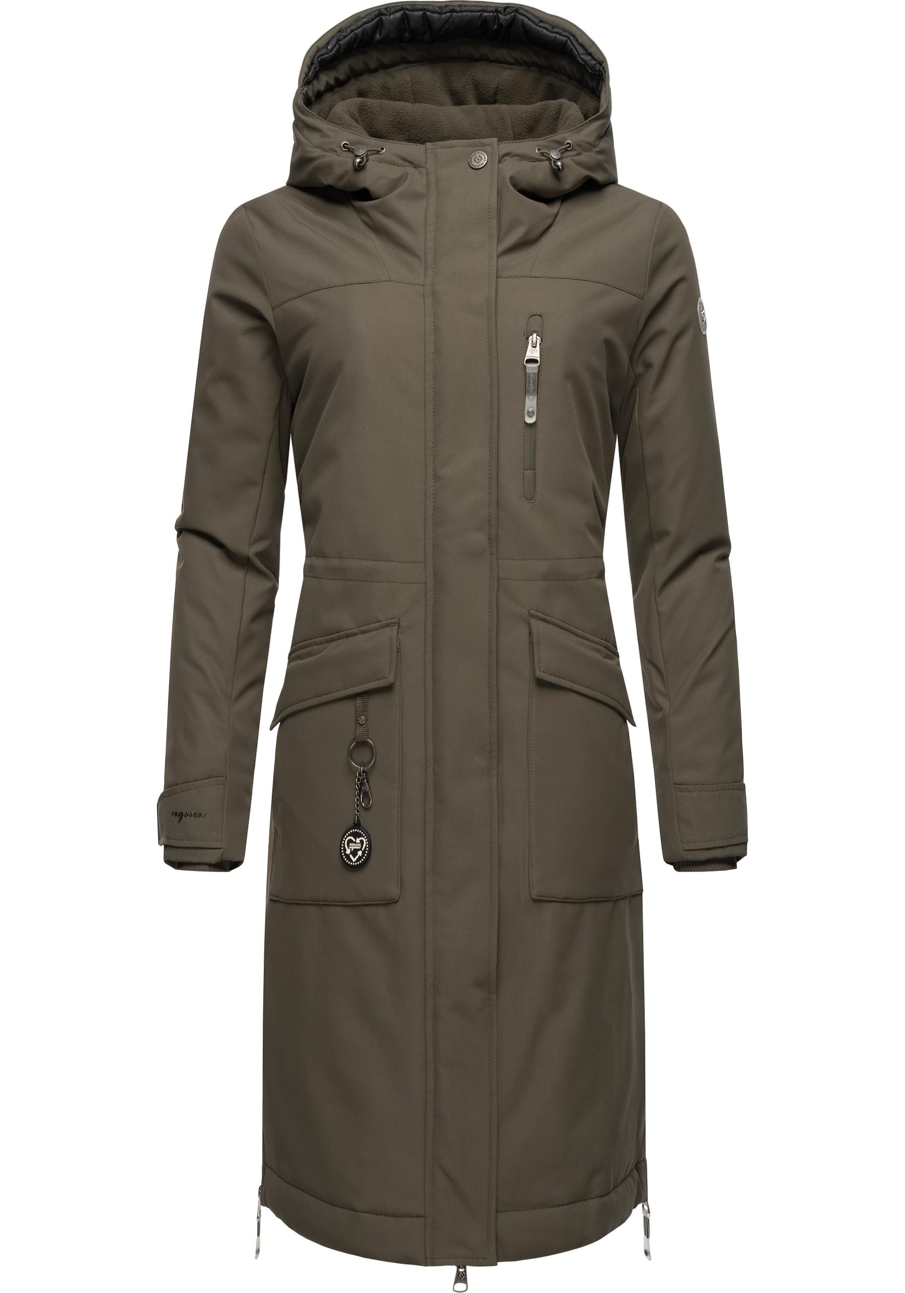 Ragwear Wintermantel »Refutura Remake«, Langer wasserdichter Mantel mit Kapuze
