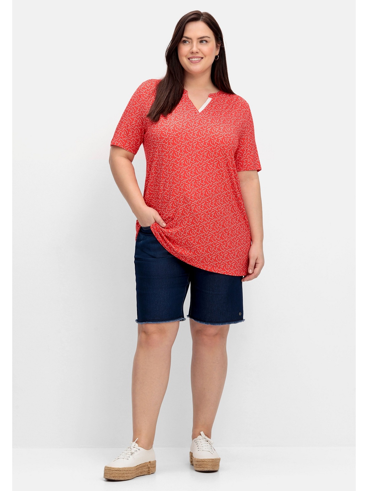 Sheego Longshirt »Große Größen«, mit Grafik-Alloverprint