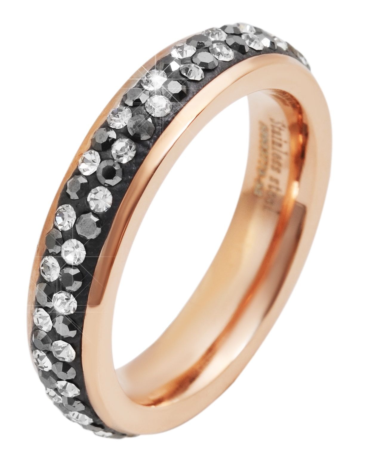 Fingerring ADELIA´S "Damen Ring aus Edelstahl" Gr. 54, gold, Fingerringe, Damen, 54, Edelstahl, Fingerring 8