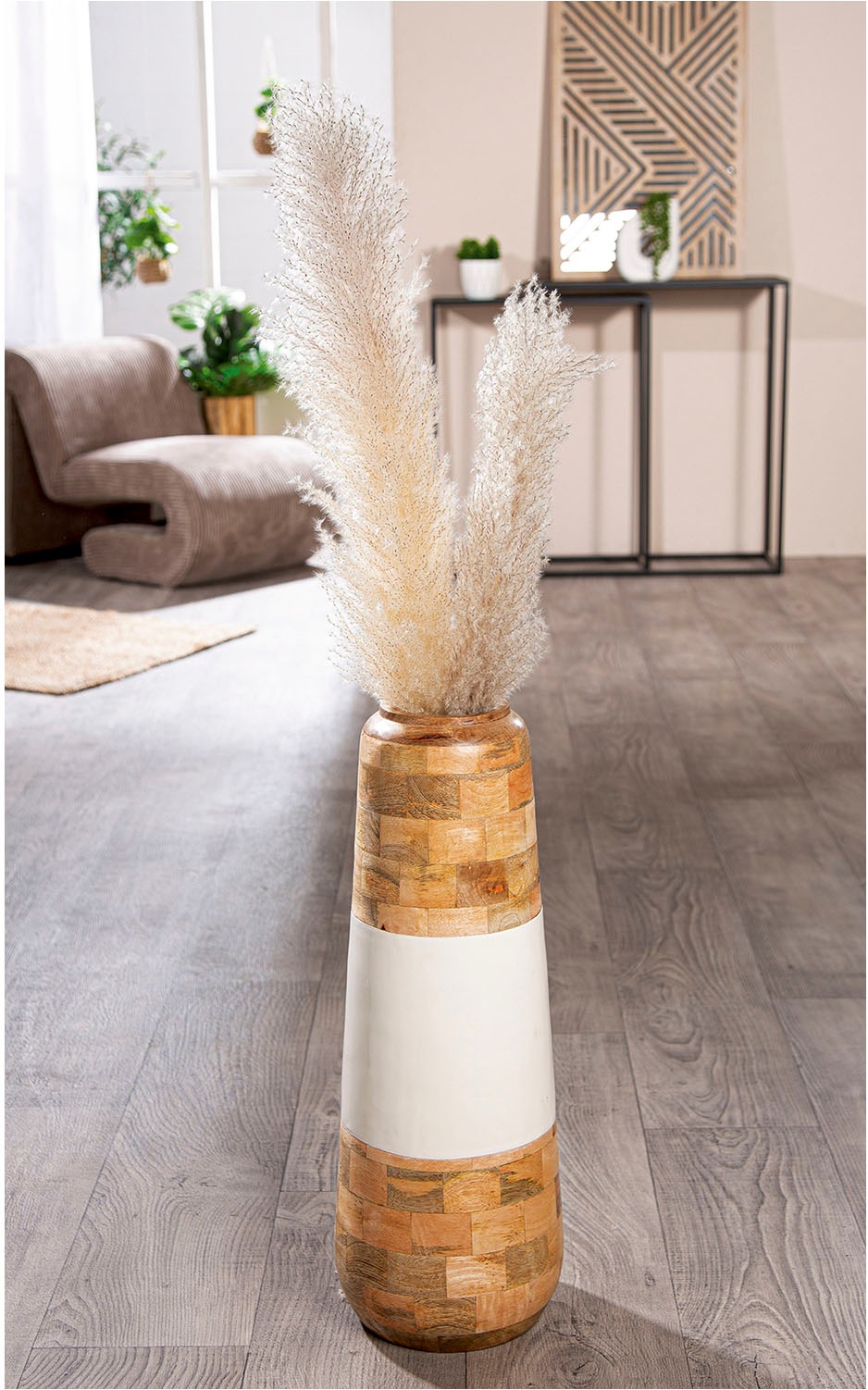 GILDE Bodenvase "Vase Naturelle naturfarben-weiß", (1 St.) günstig online kaufen