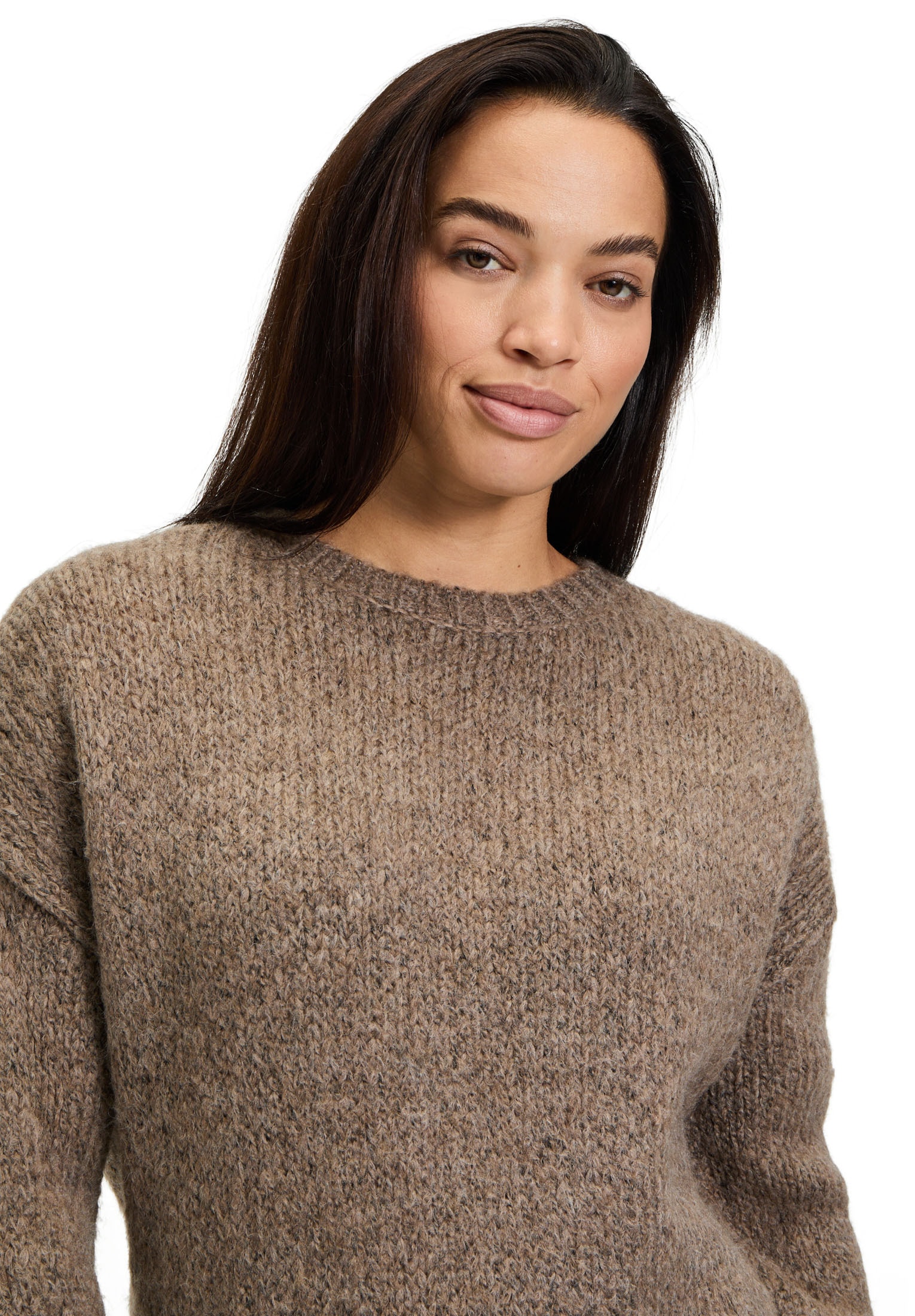 Cartoon Strickpullover »Cartoon Damen Basic-Pullover mit Rundhalsausschnitt«, (1 tlg.), Rippbündchen