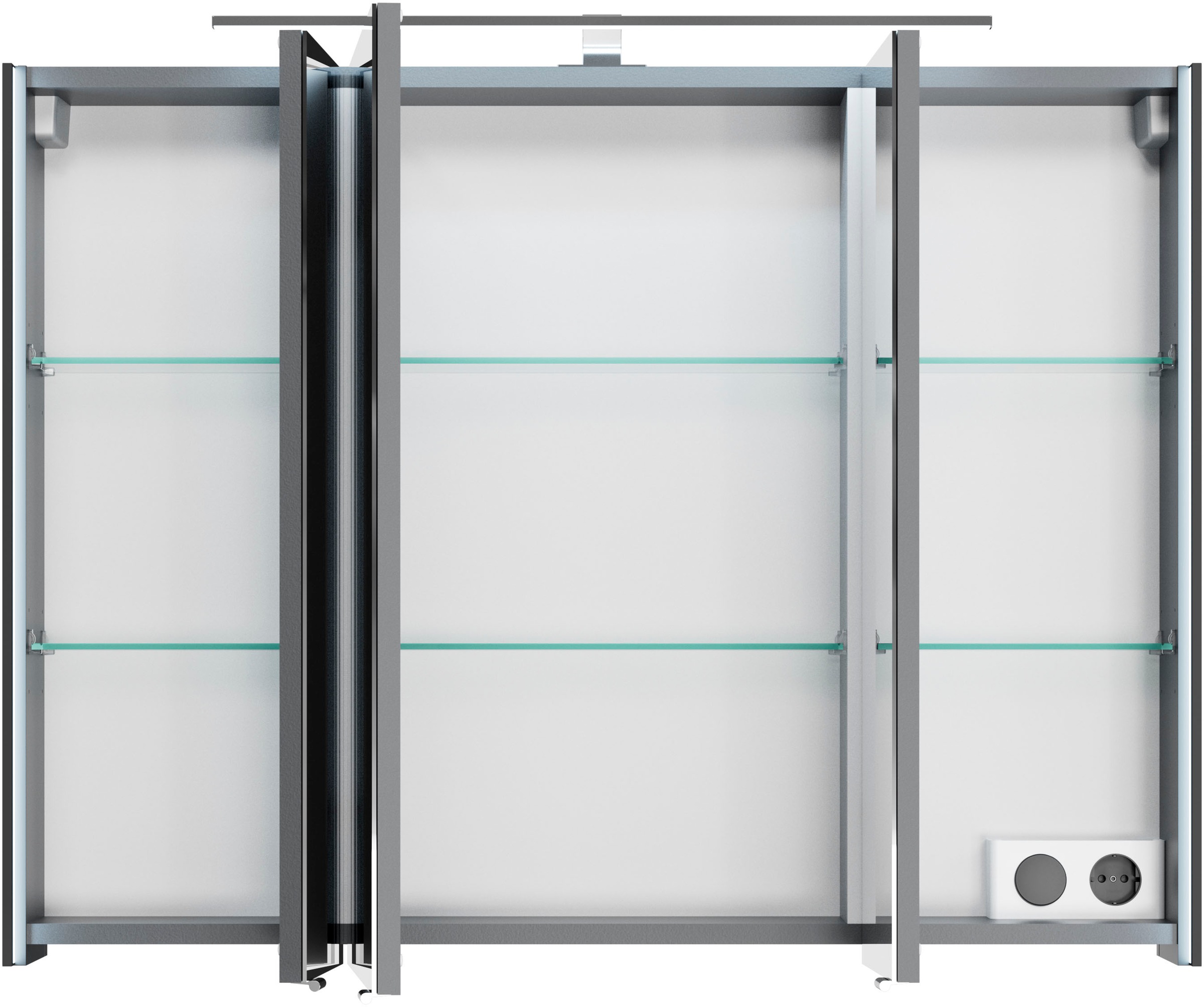 Saphir Spiegelschrank »Serie 7045 Badezimmer-Spiegelschrank inkl. LED-Beleuchtung, 3 Türen«, Badschrank 93,2 cm breit, inkl. LEDplus Schalter und Türdämpfer