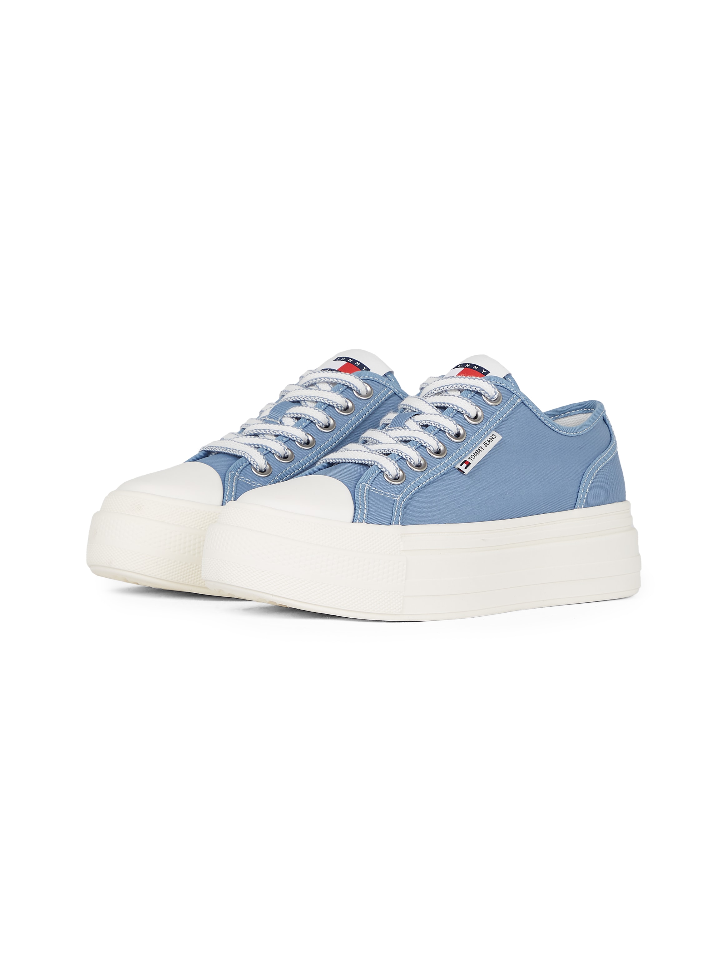 TOMMY JEANS Plateausneaker »TJW FOXING FLATFORM SNEAKER LOW«, Freizeitschuh, Halbschuh,...