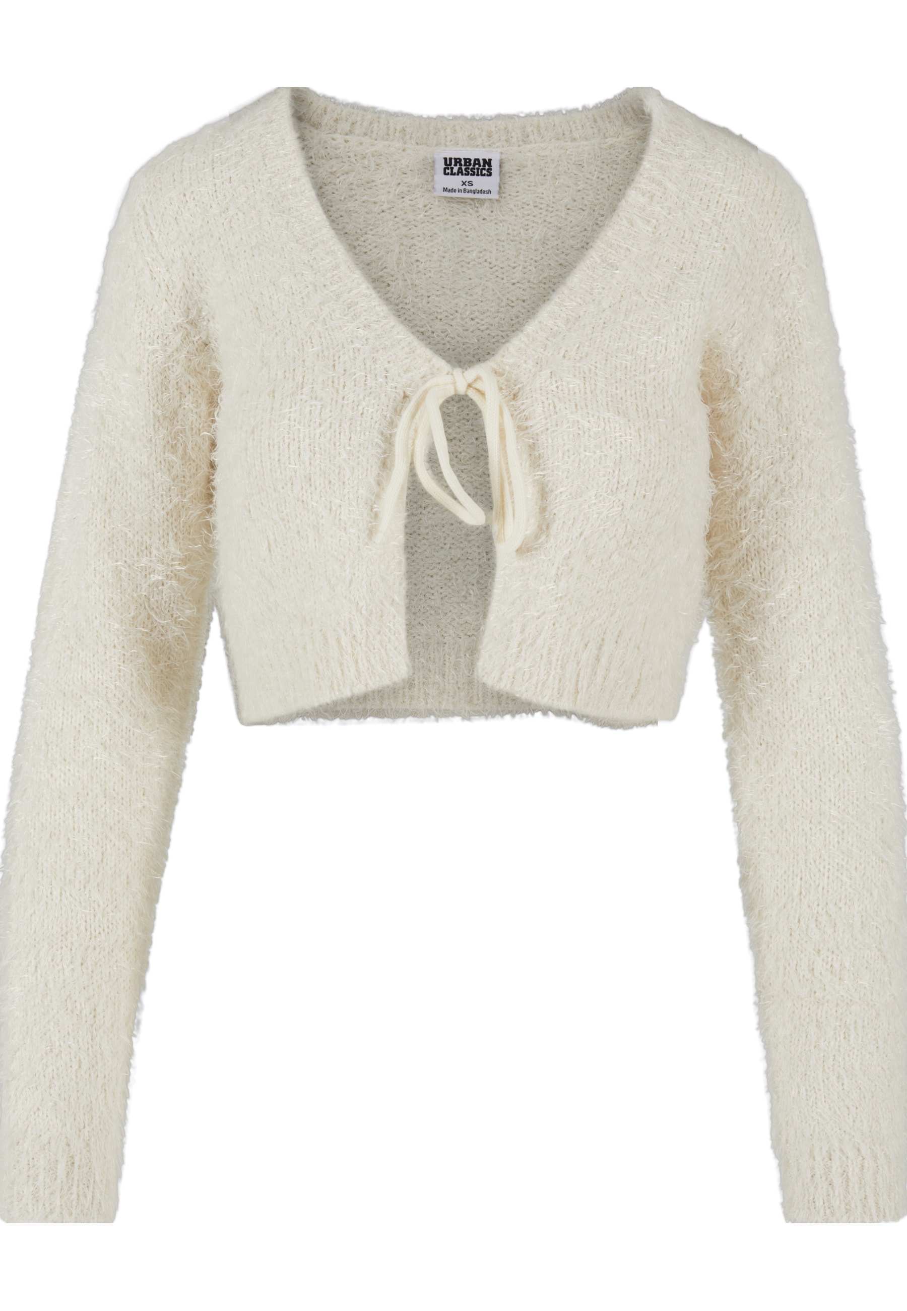 URBAN CLASSICS Strickjacke "Urban Classics Damen Ladies Tied Cropped Feather Cardigan" 1