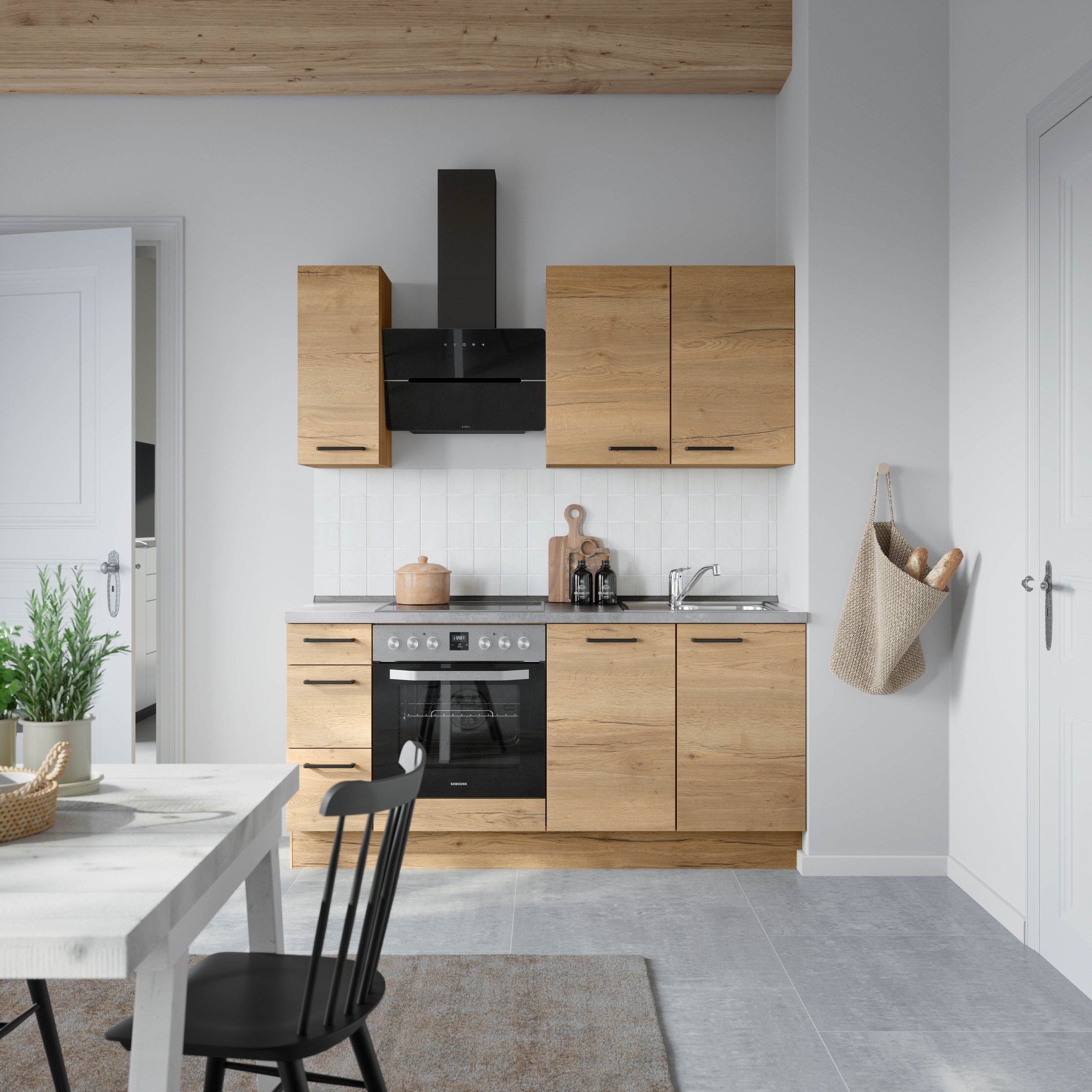 nobilia® Küchenzeile »"Structura II"«, vormontiert, Ausrichtung wählbar, Breite 180 cm, wahlw. mit E-Geräten