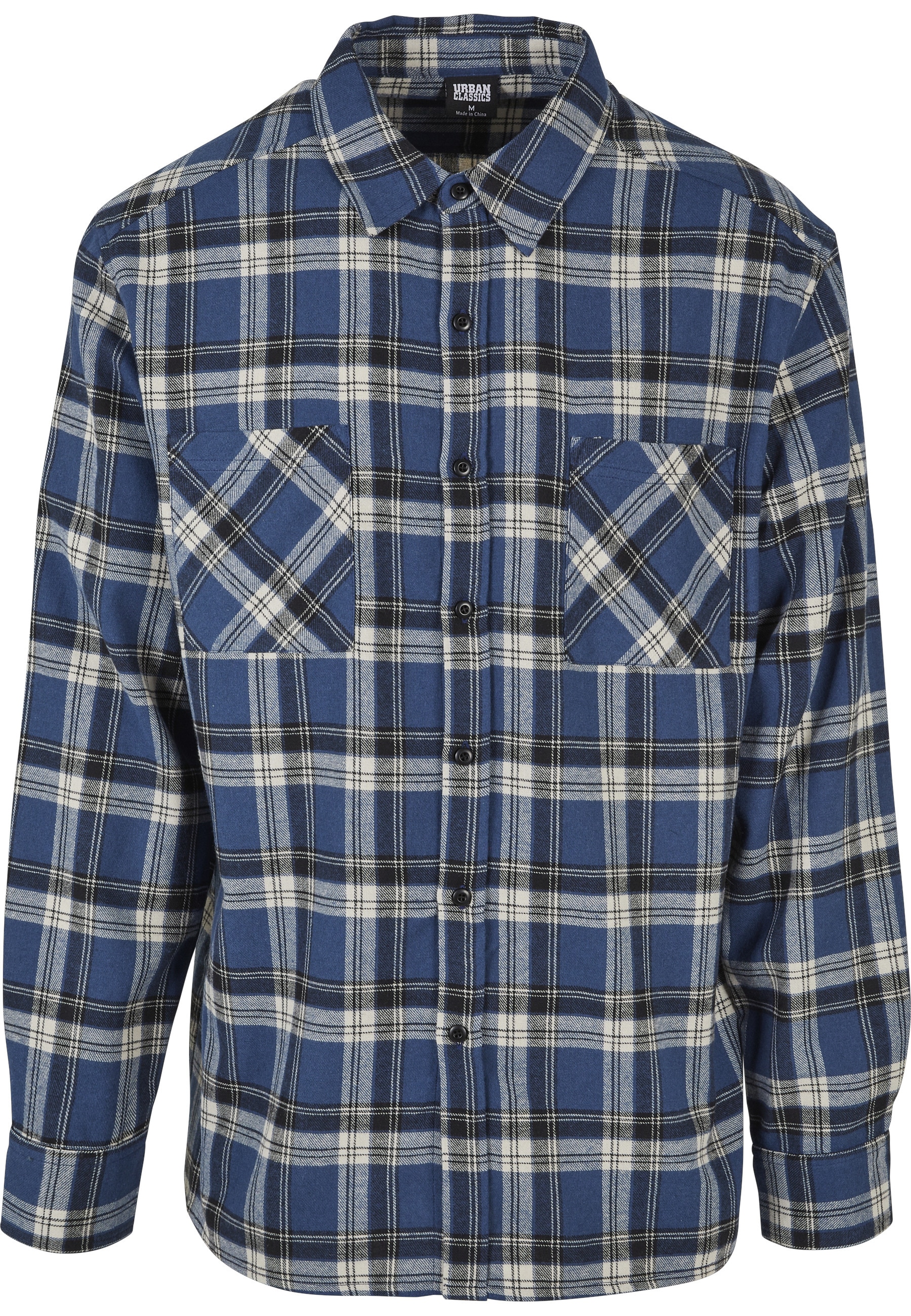 URBAN CLASSICS Langarmhemd "Urban Classics Herren Lake Check Shirt" 1 Stk.