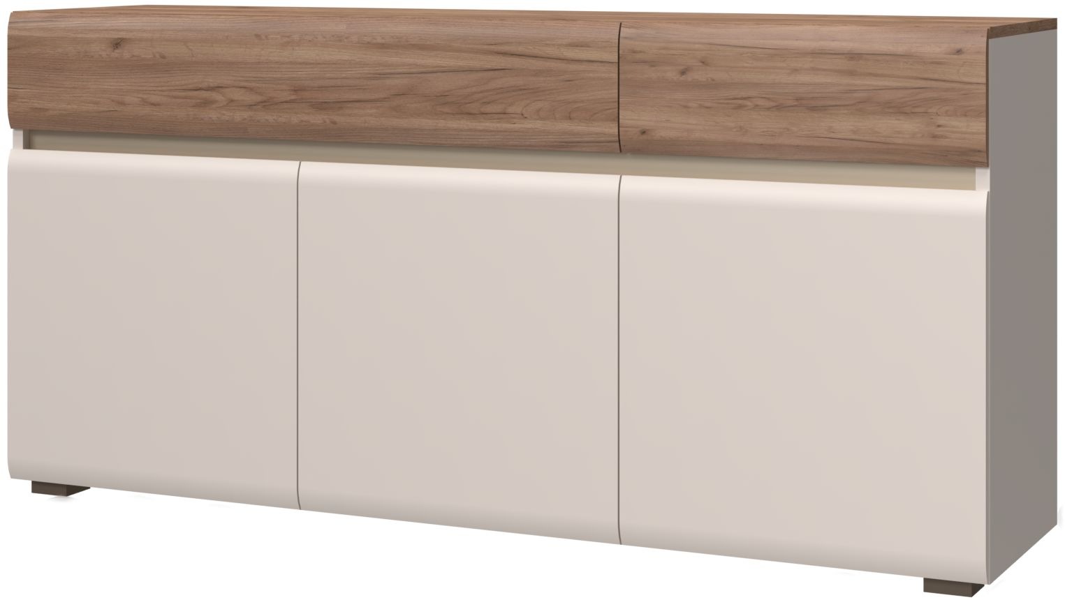 Places of Style Kombikommode »Invictus, 118oder 176/85/45cm (B/H/T), kratzfeste UV Lackierung«, (Soft-Close Funktion, höhenverstellbare Füße), 2trg., mit 1 Schublade, moderne grifflose Optik, FSC-zertifiziert