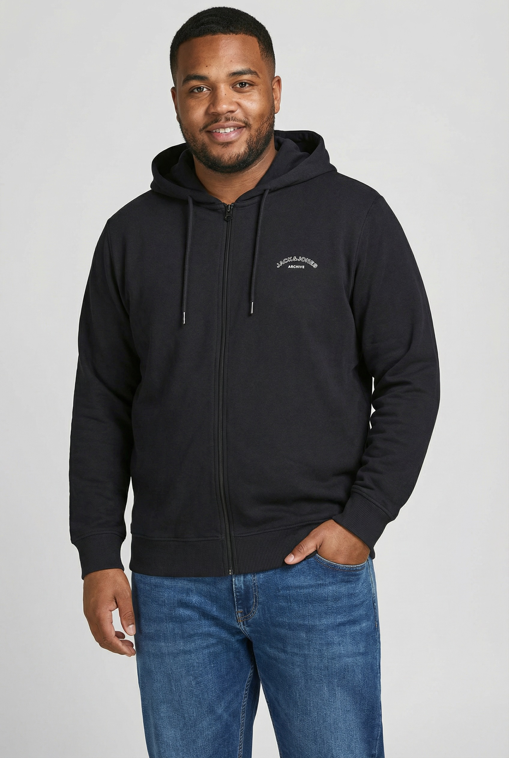 Jack & Jones PlusSize Kapuzensweatjacke "JJCOLLEGE LOGO SWEAT ZIP HOOD PLS" günstig online kaufen