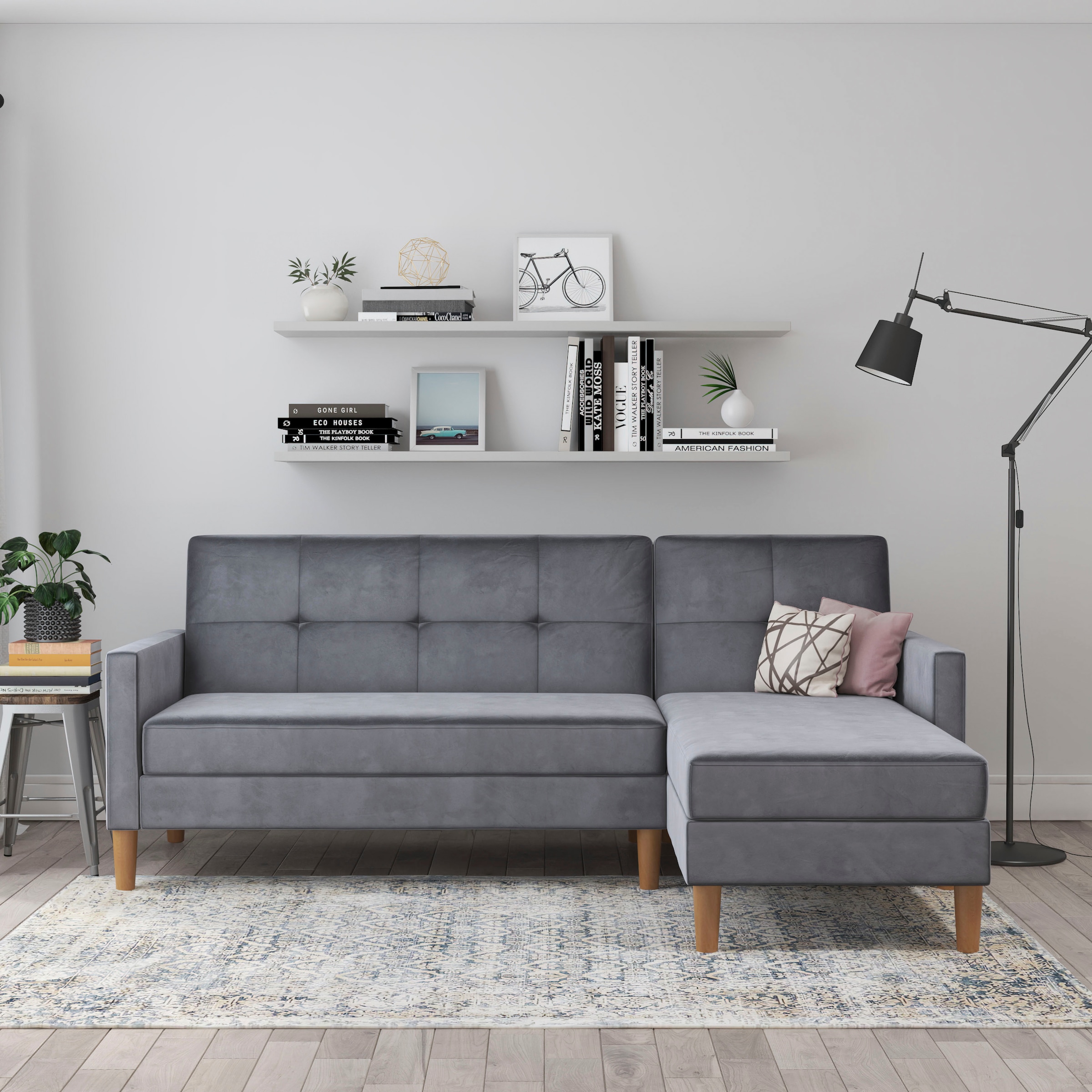 Dorel Home Ecksofa »Lilly, L-Form,«, mit Bett-Funktion, Recamiere beidseitig montierbar, Sitzhöhe...